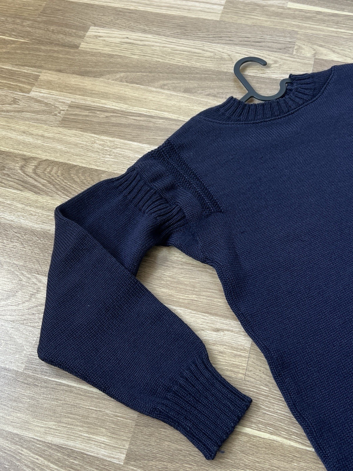 Le Tricoteur Guernsey Jumper Style Small Navy Pure British Wool Fisherman