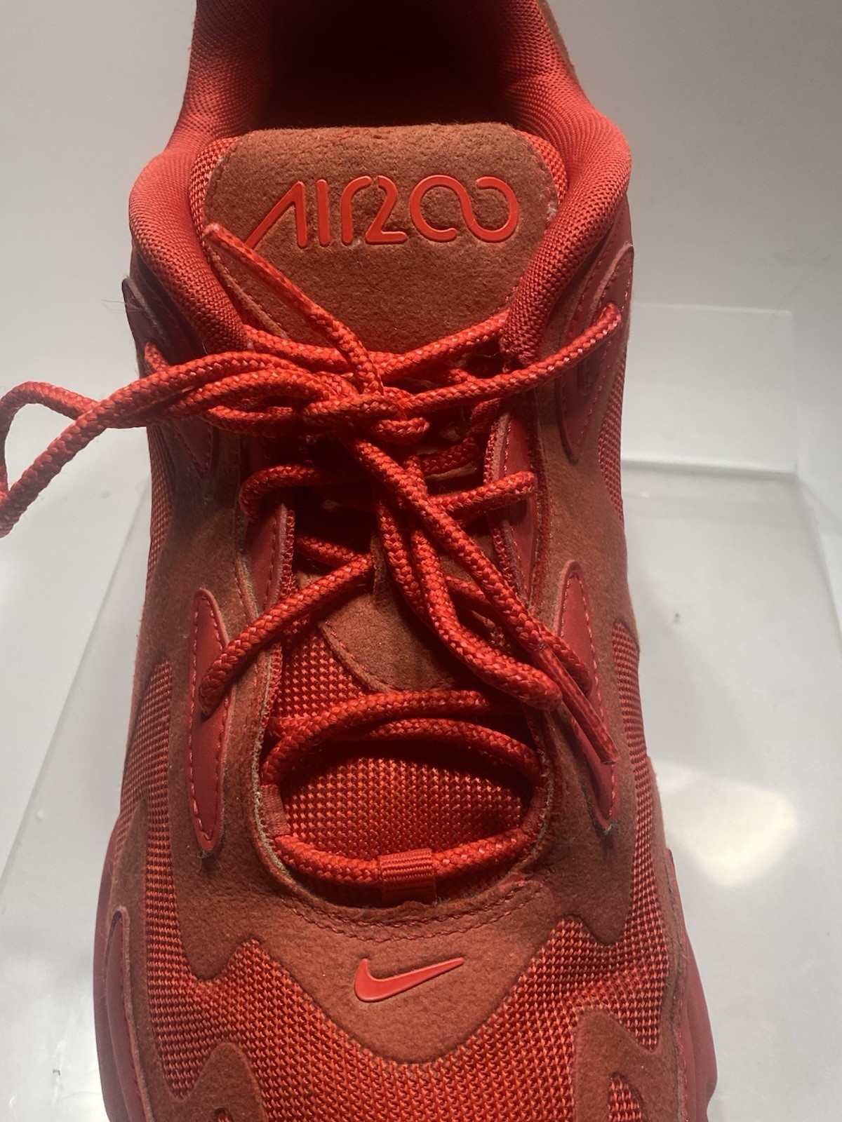 Nike Air Max 200 University Red Mesh Low Top Lace-Up Men’s Sneakers CU4878-600