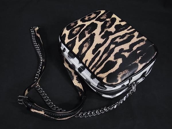 BURBERRY Shoulder bag Camera Bag Leather Leopard Brown Authentic From Japan