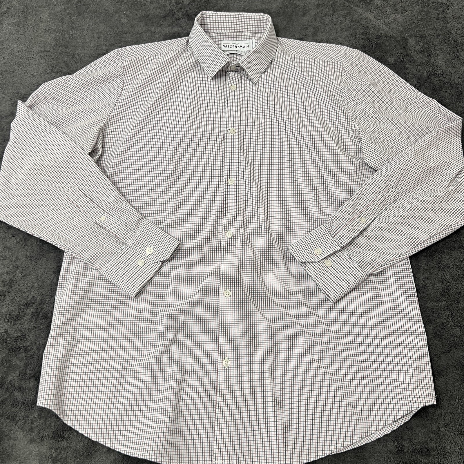 Mizzen + Main Shirt Men 2XL Check Leeward Trim Stretch Performance Office Preppy