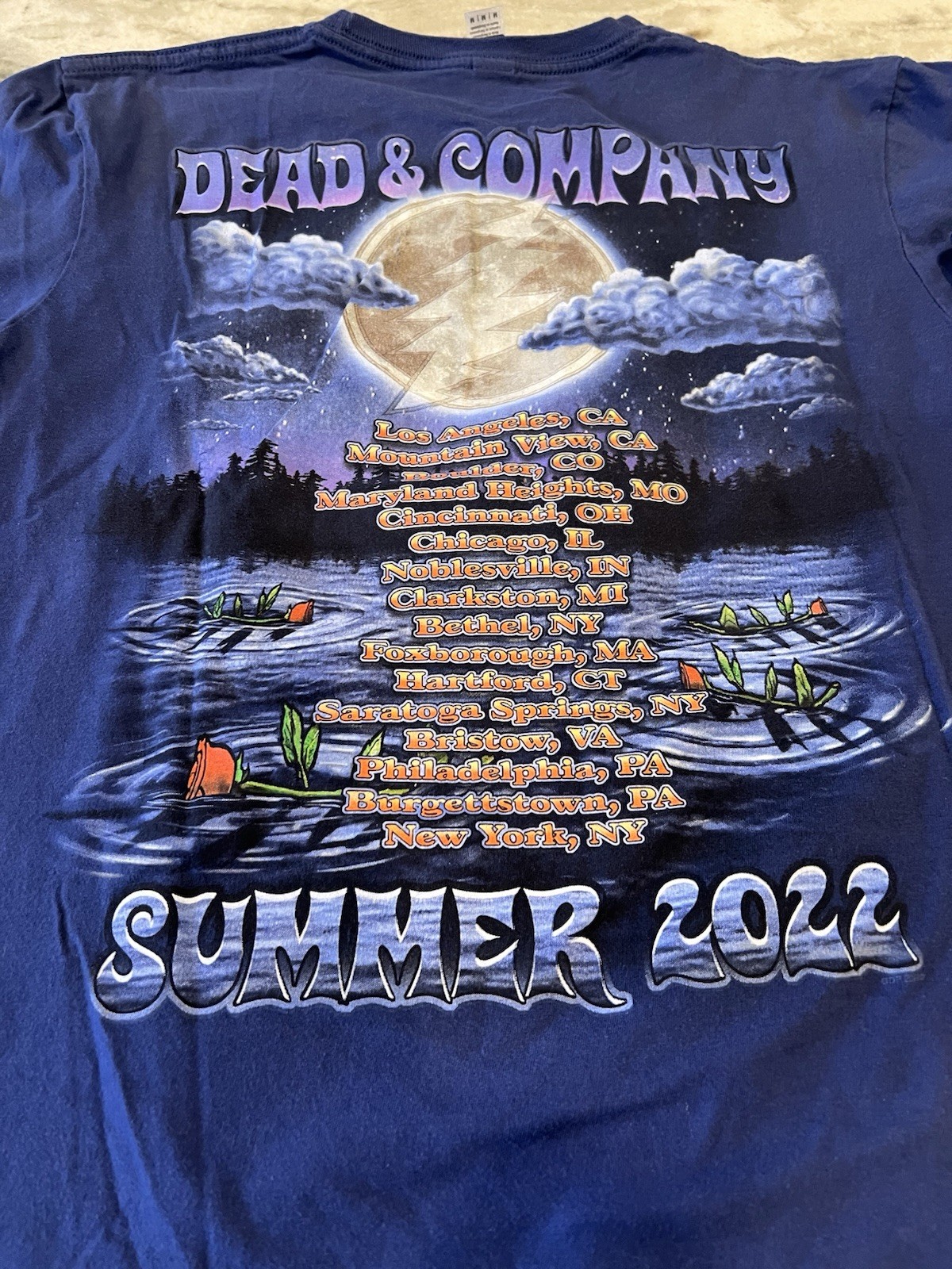 DEAD & COMPANY Medium Summer 2022 Concert T-Shirt Front Back Graphic