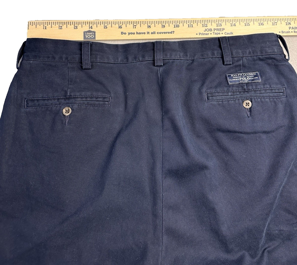 Polo Ralph Lauren Andrew Pant Navy Blue Pleated Cotton Chino Dress Pants 34×31