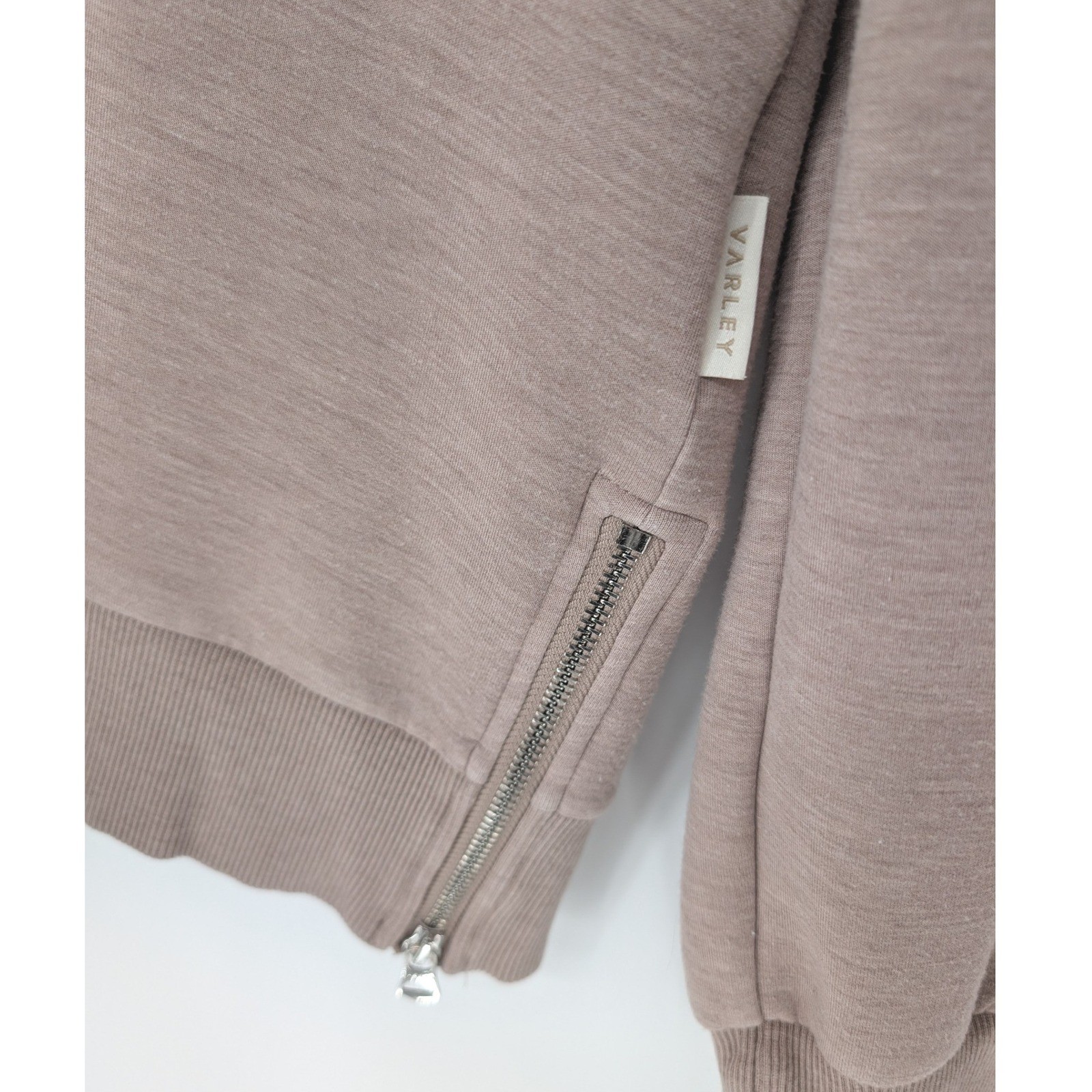 Varley DoubleSoft Gabriella Sweat & Relaxed Pant Set Women L Taupe Athleisure