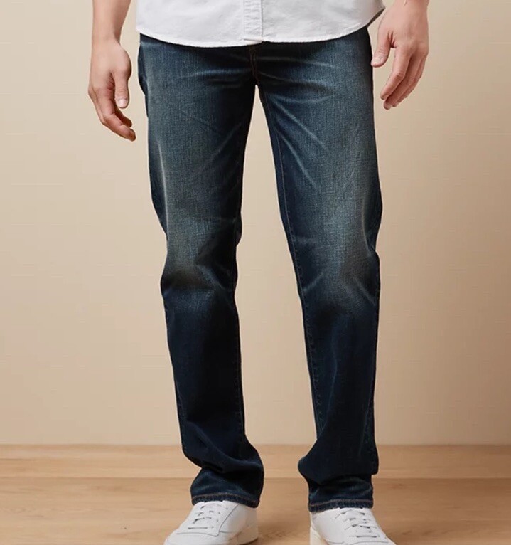 American eagle mens original Straight Airflex+ Dark wash blue 32/34 6496