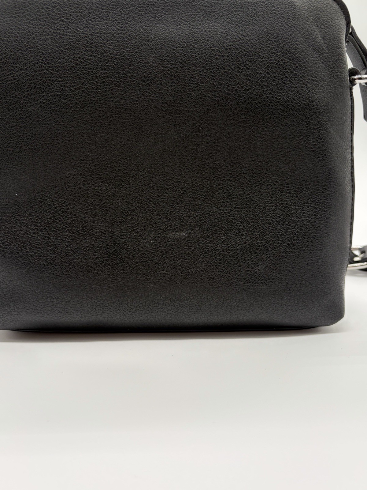 Nine West Black Crossbody Bag Purse Adjustable Strap Tassel Silver Hardware