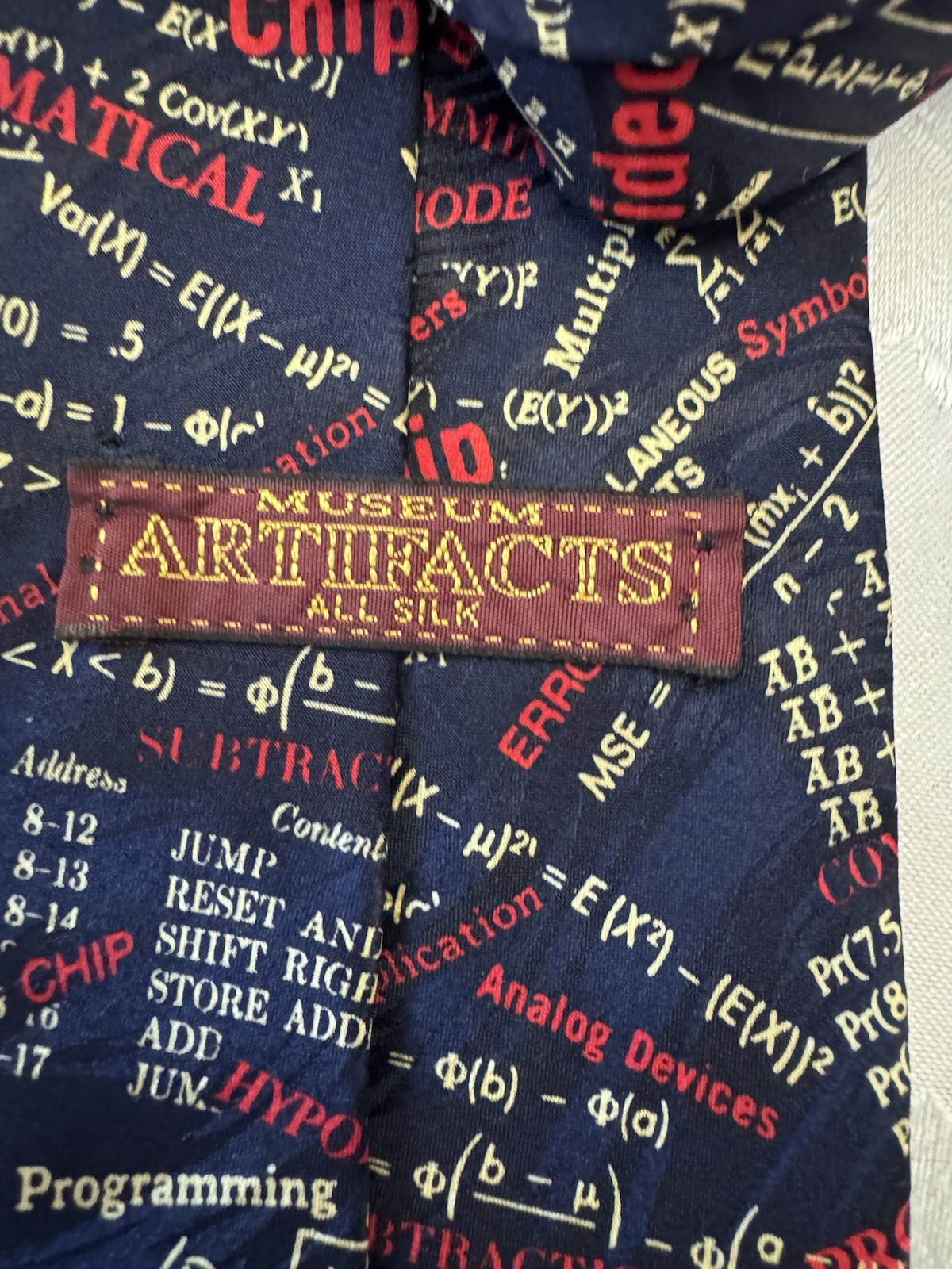 Museum Artifacts Silk Tie Math Computer Science Matrix ROM Chip Geek Nerd Dad