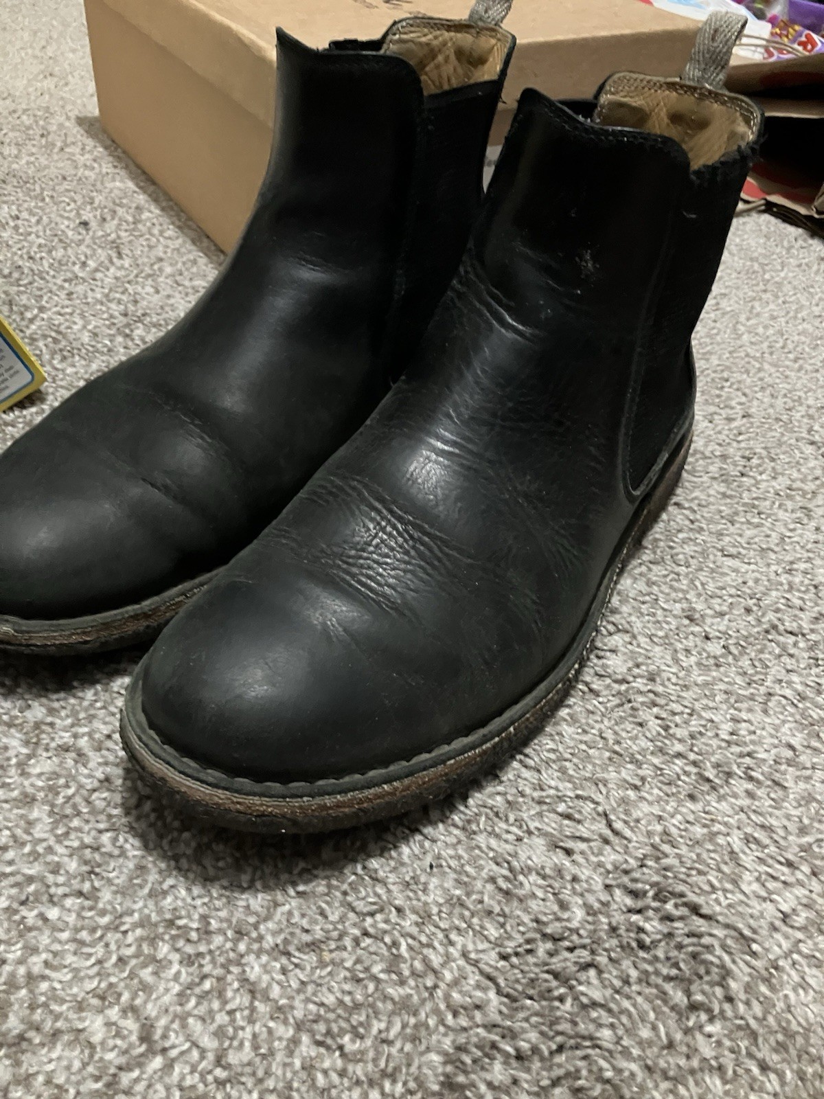 Huckberry Astorflex Bitflex Black Leather Chelsea Boots Sz 43 Fit US 10.5
