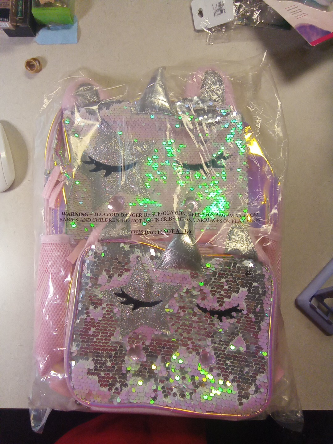 Wonder Nation 17″ Unicorn Queen 2-Piece Backpack and Lunch Bag Set