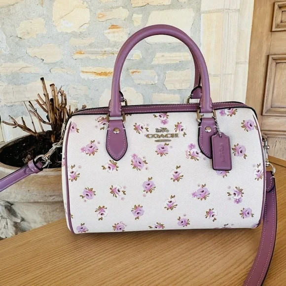 Coach Rowan Satchel Bag Floral Print Crossbody Satchel/ Wallet Chalk Multi NWT