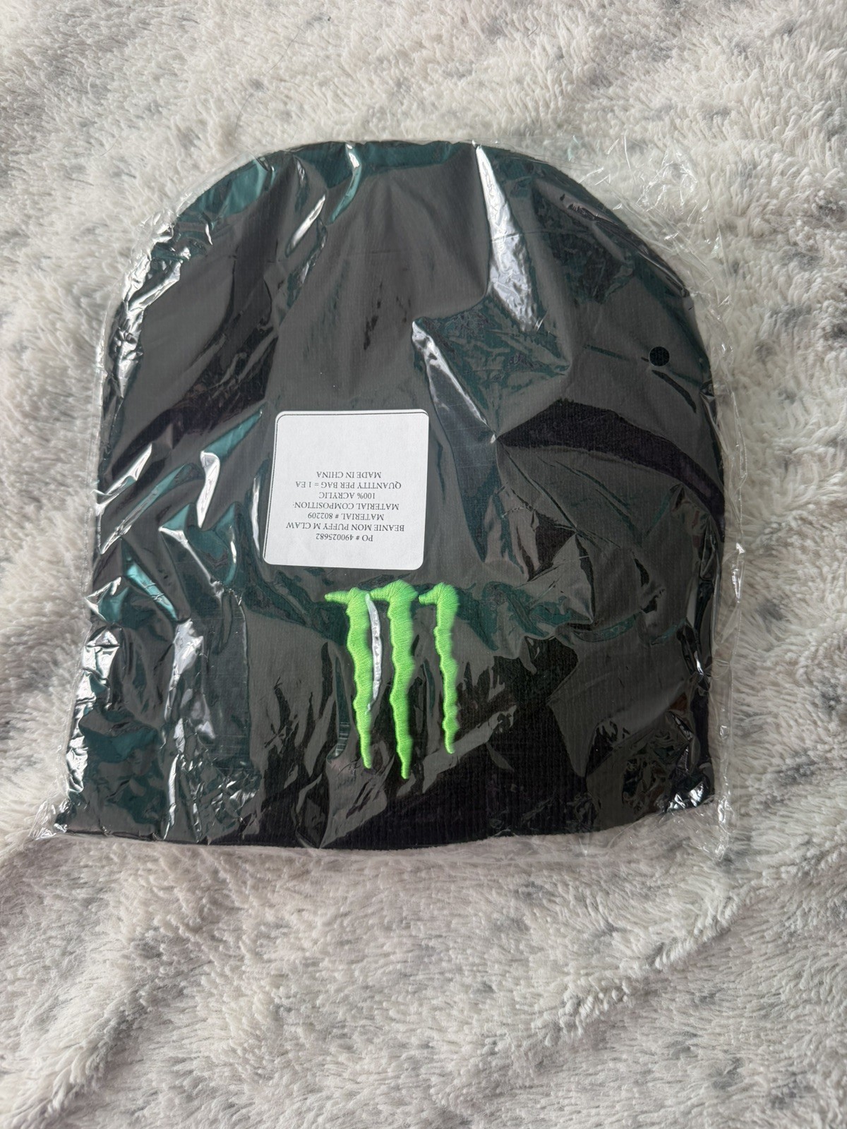 Monster Energy Knit Beanie Black Embroidered Logo BRAND NEW IN PACKAGING