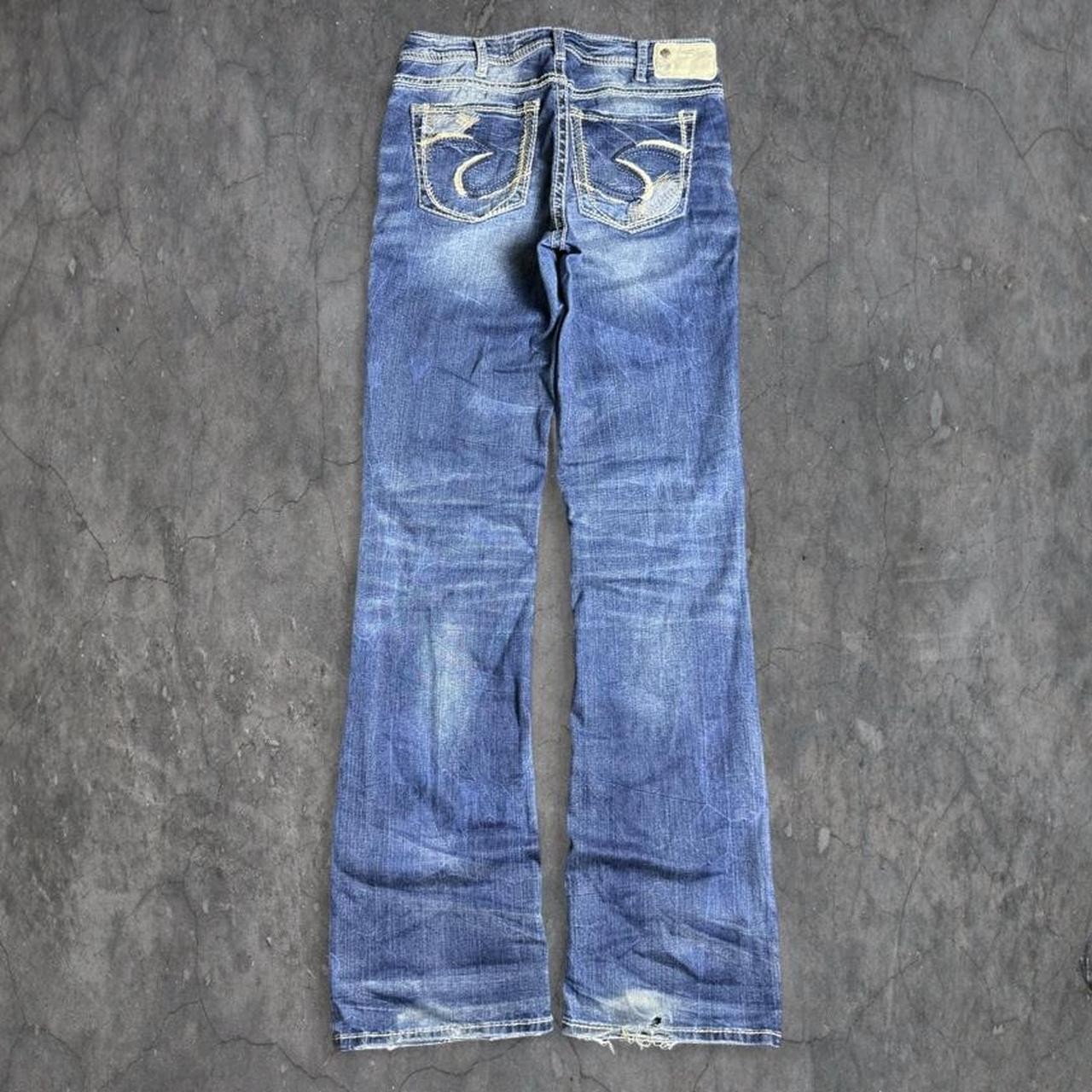 Y2K Silver Jeans Co. low rise bootcut jeans faded wash women’s Sz 30×33