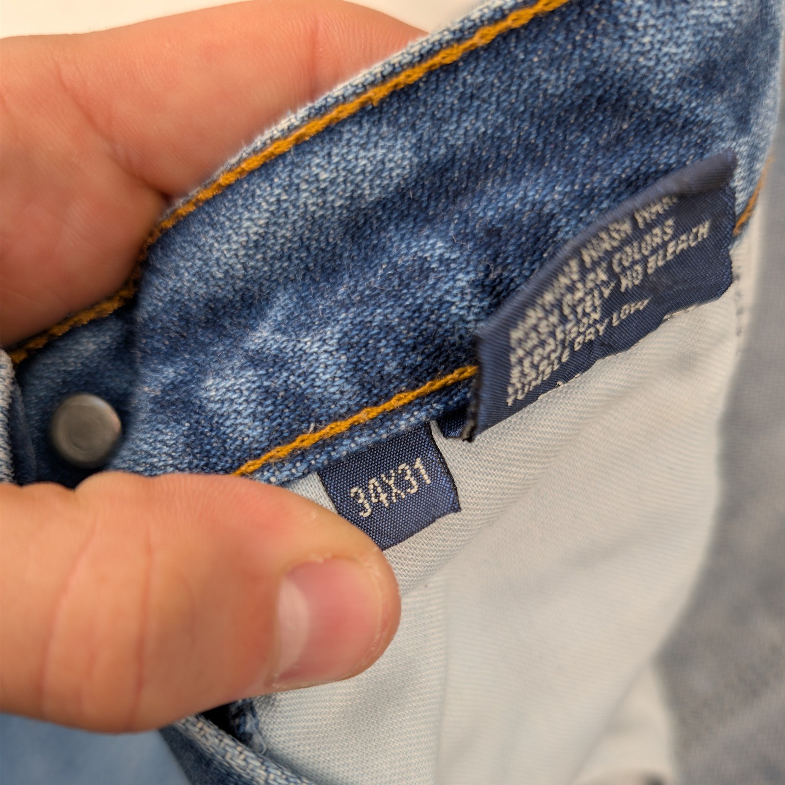 VTG Wrangler Jeans Men 34×30 Blue Broken Twill Denim Straight Leg Leather 90s