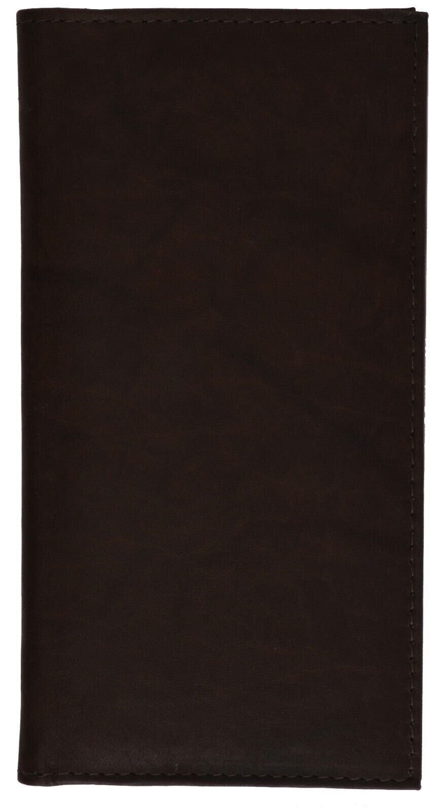 Genuine Leather PLAIN Checkbook Cover BROWN- NEW