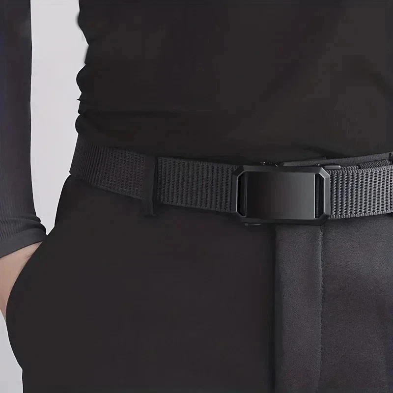 Mens Ratchet Belt Nylon Web Belts for with Automatic Slide Buckle Tactical Belt*