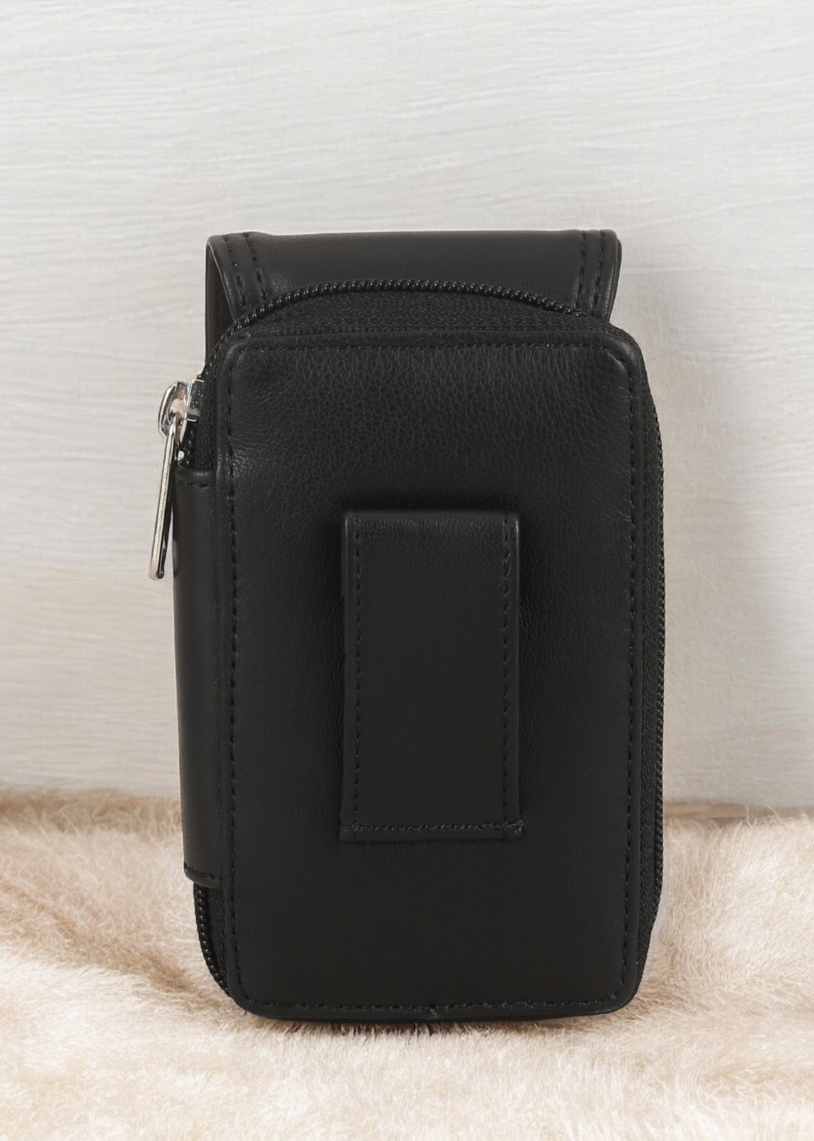 Leatherboss Cigarette Case Lighter holder With Attached All Around Zipper Wallet