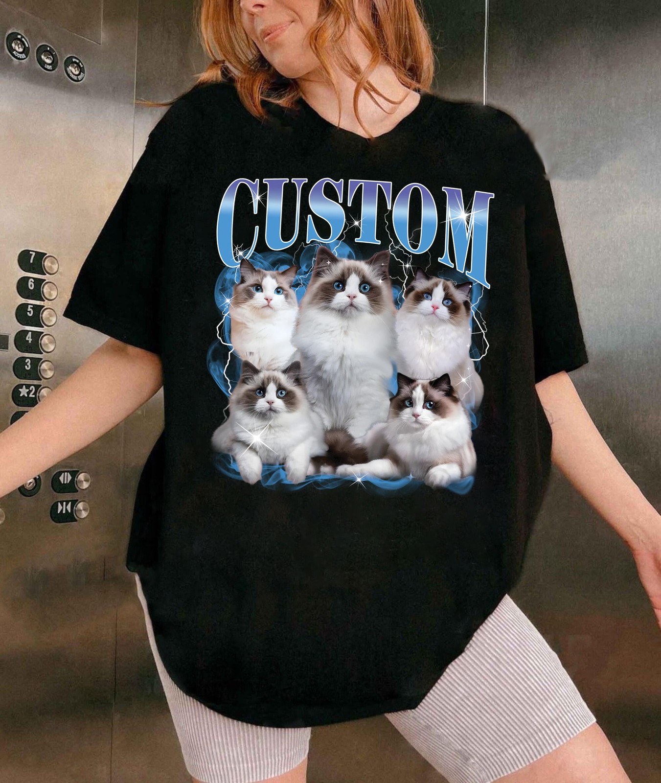 Custom Pet Shirt Vintage Bootleg Rap Tee Personalized Dog Photo T-Shirt