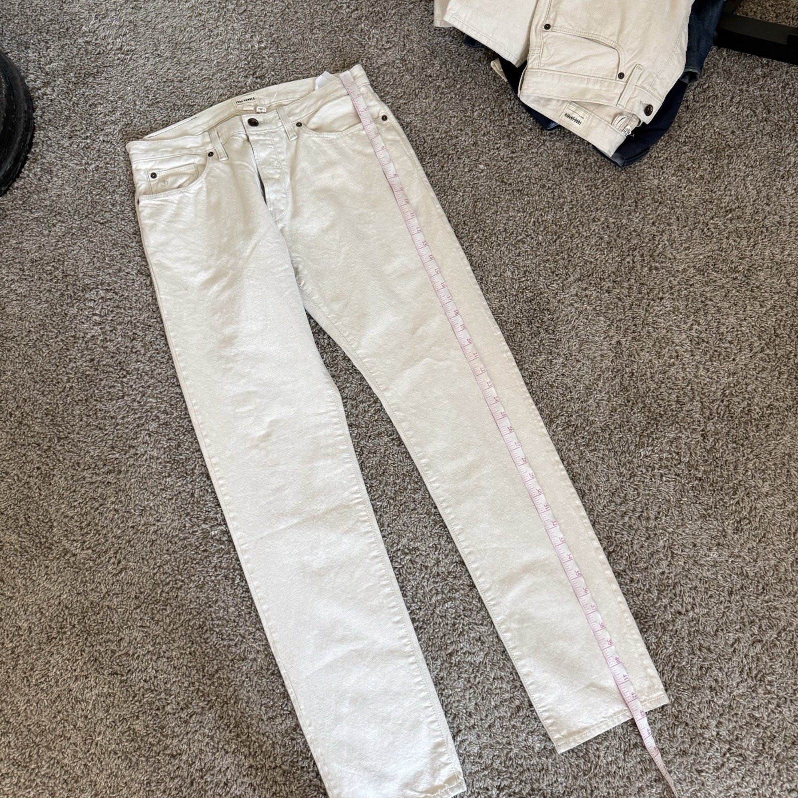 TODD SNYDER Selvedge Jeans Men’s SIZE 32X34 Slim Straight Fit Cream Casual