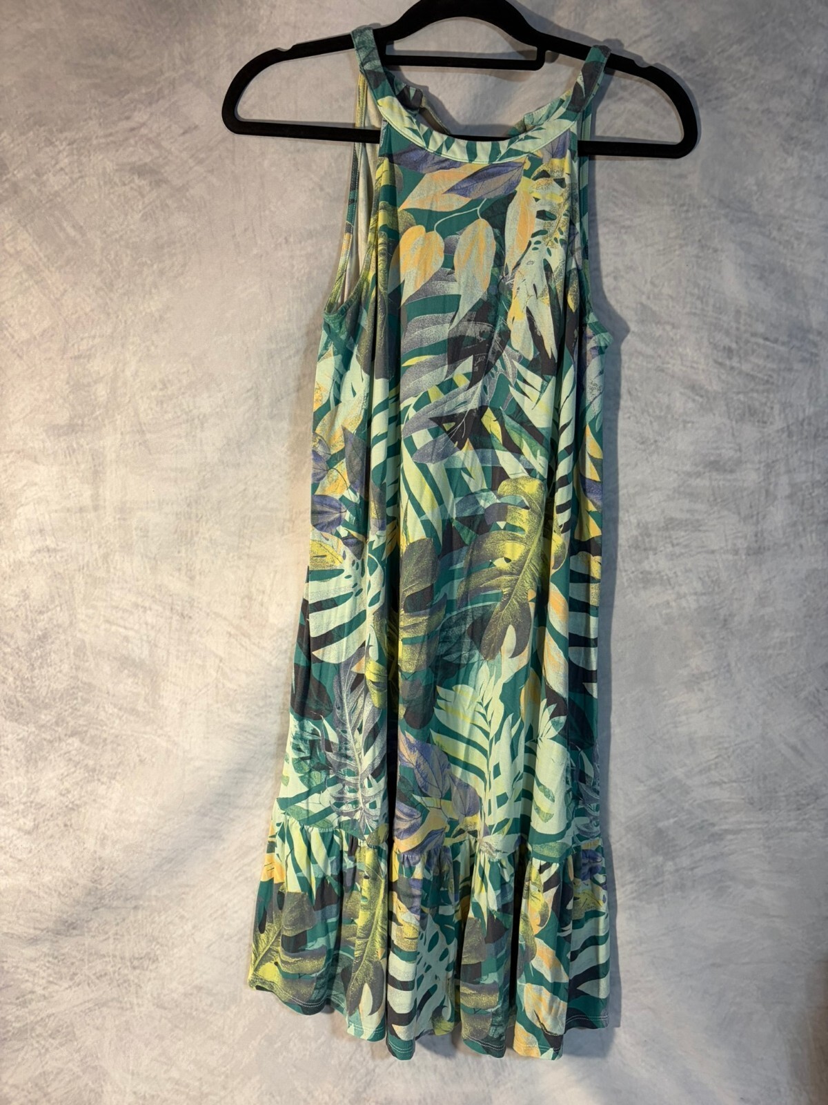 Time and Tru Women’s Tropical Leaf Swing Dress Medium