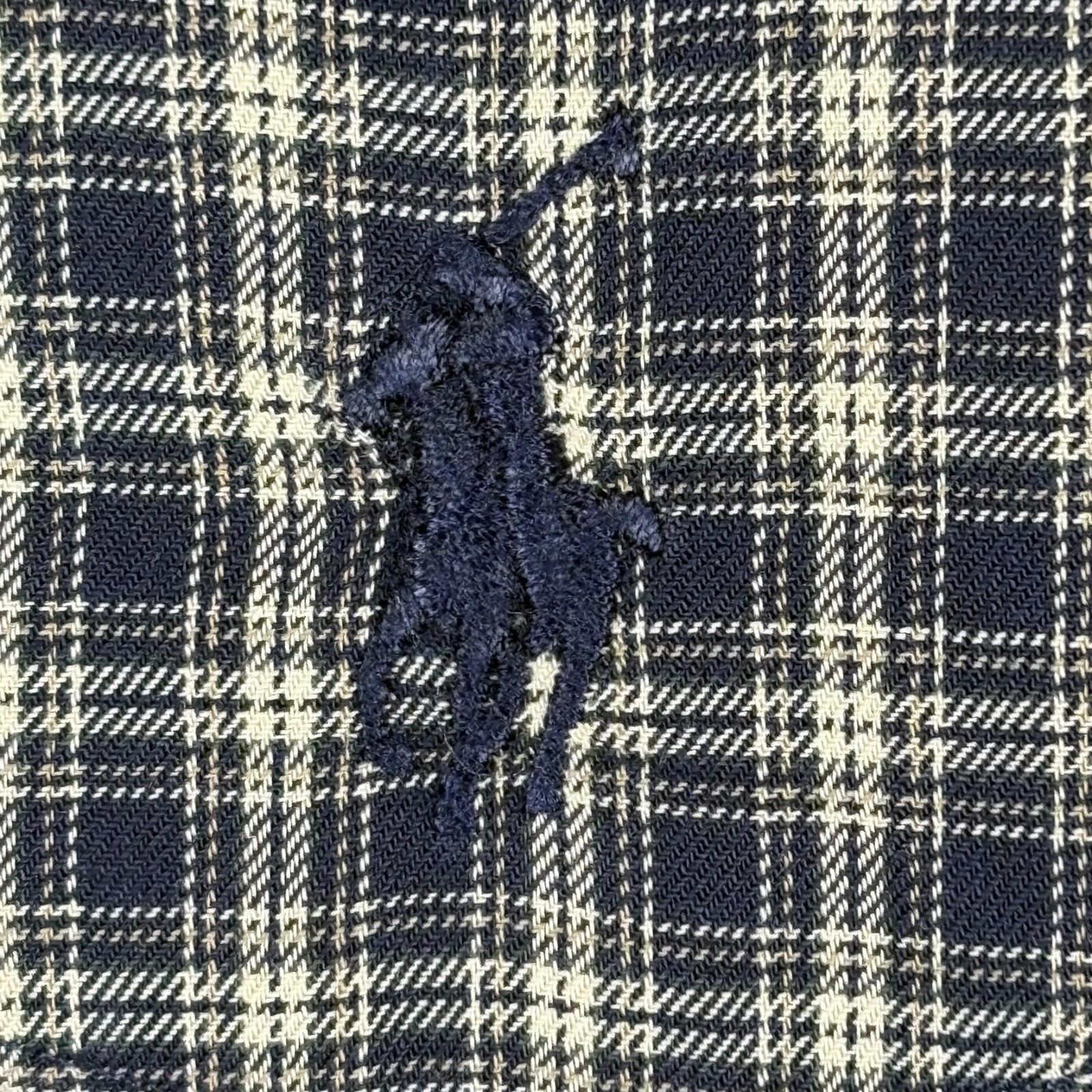 Ralph Lauren Men’s Shirt L Long Sleeve Black Blue Beige Plaid Classic Embroidery