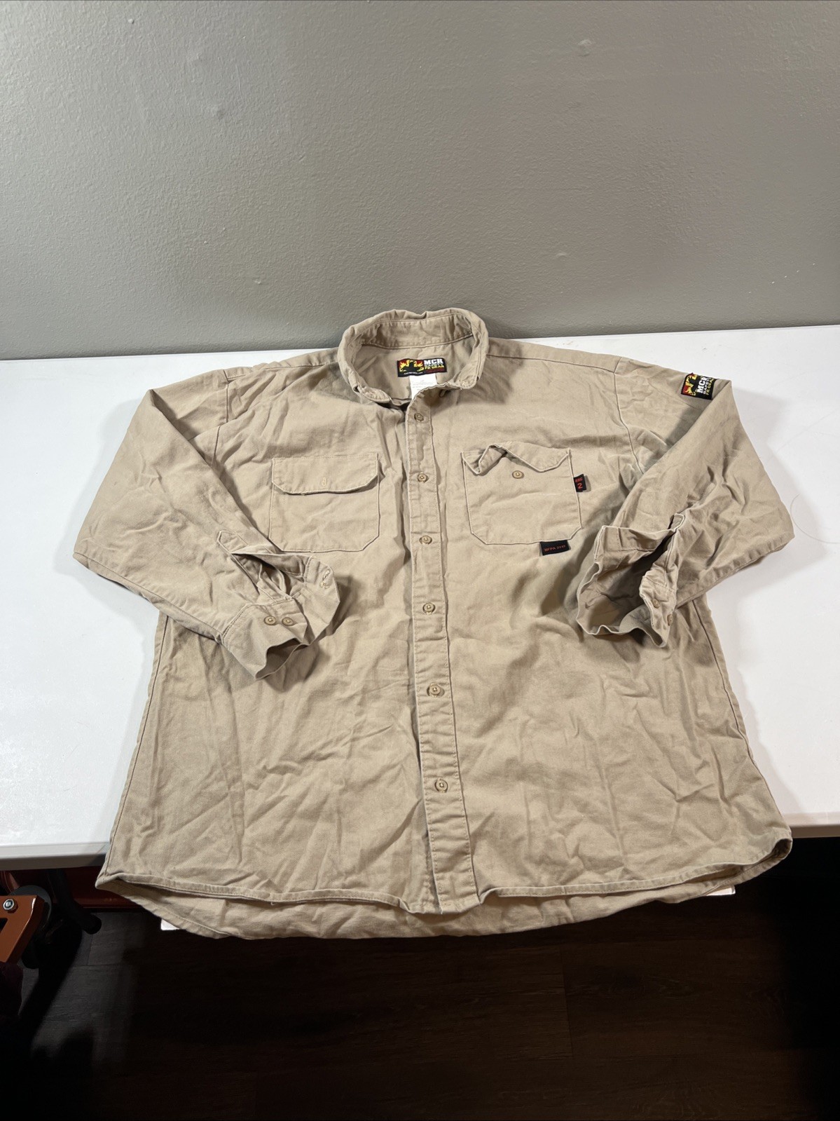 Men’s MCR Safety FR Long Sleeve Button Up Flame Resistant Shirt Size 2XL