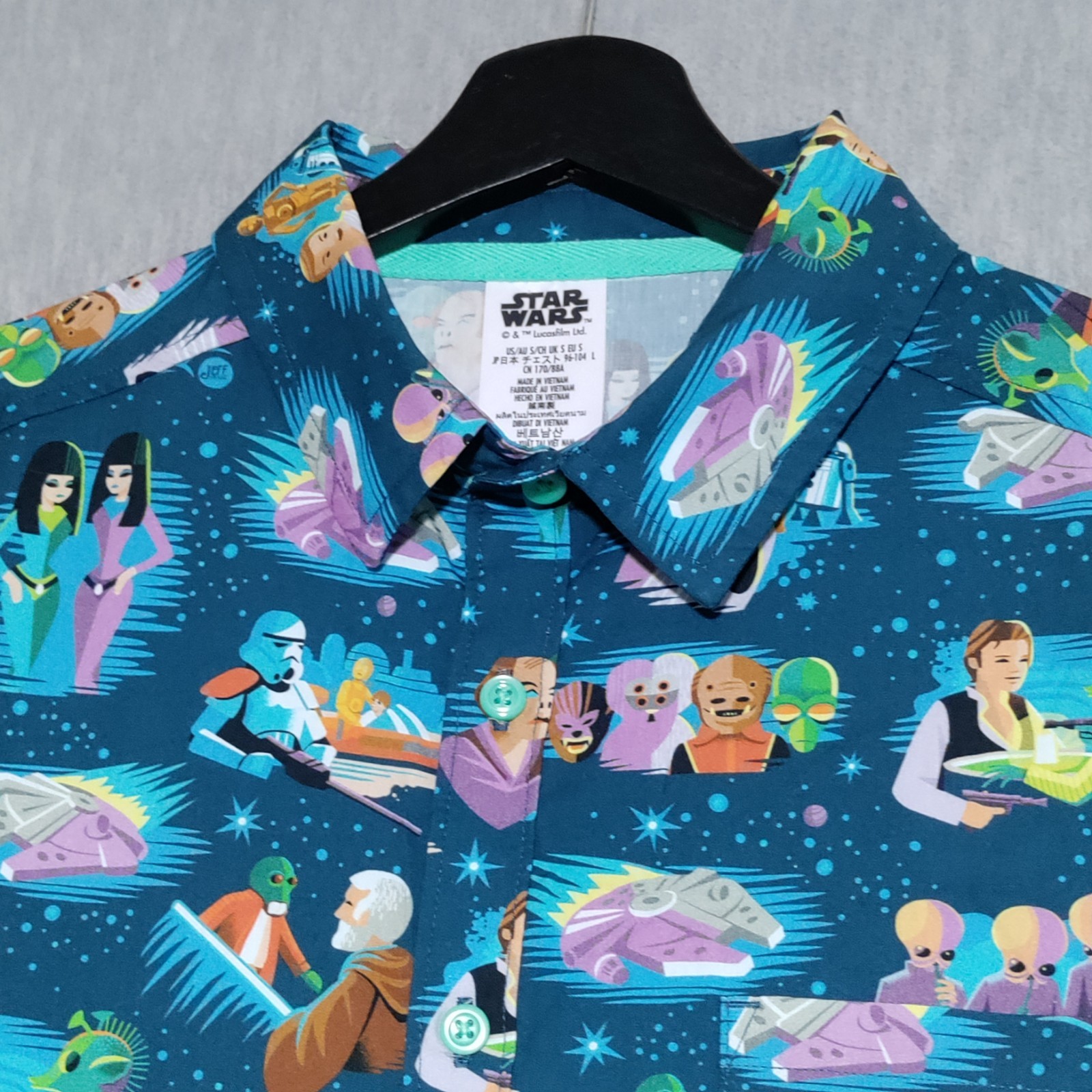 Disney Parks Star Wars Cantina Tiki Camp Shirt Jeff Granito Mens Small NWOT