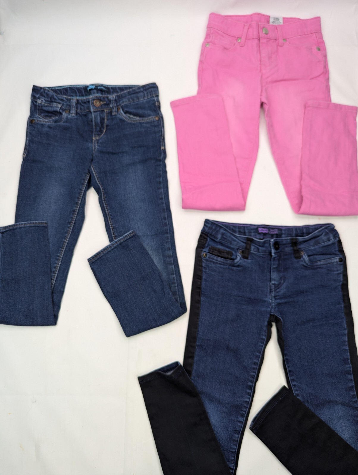 LOT x 3 = (2 x Levis) + (1 x Sonoma) Kids Jeans, Girls 7-Reg, Blue, Pink Skinny