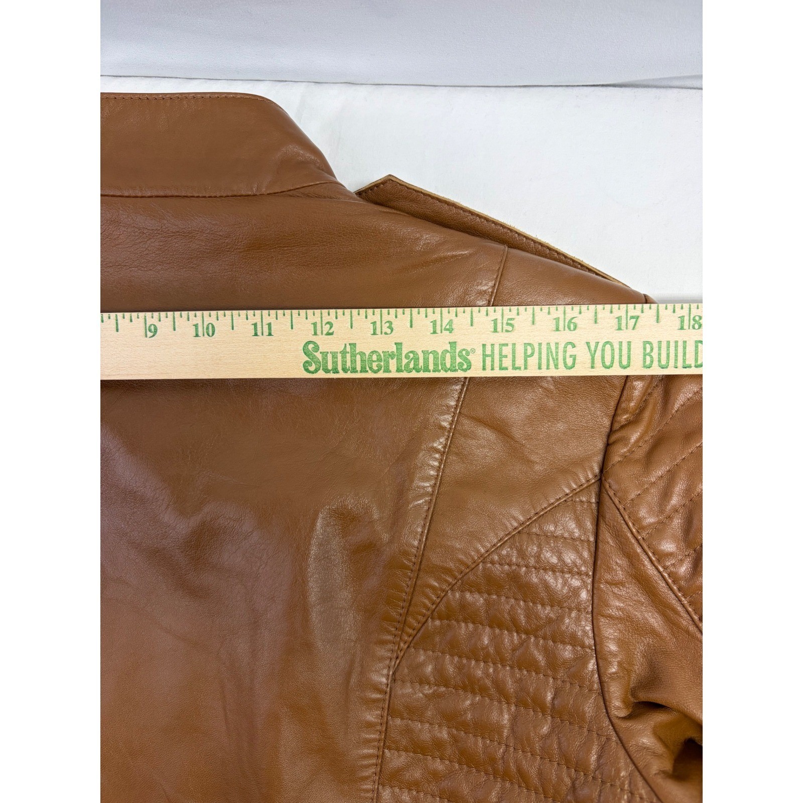 Lambskin Nappa Leather Moto Jacket Womens 8 Cognac Brown Biker Chic Designer
