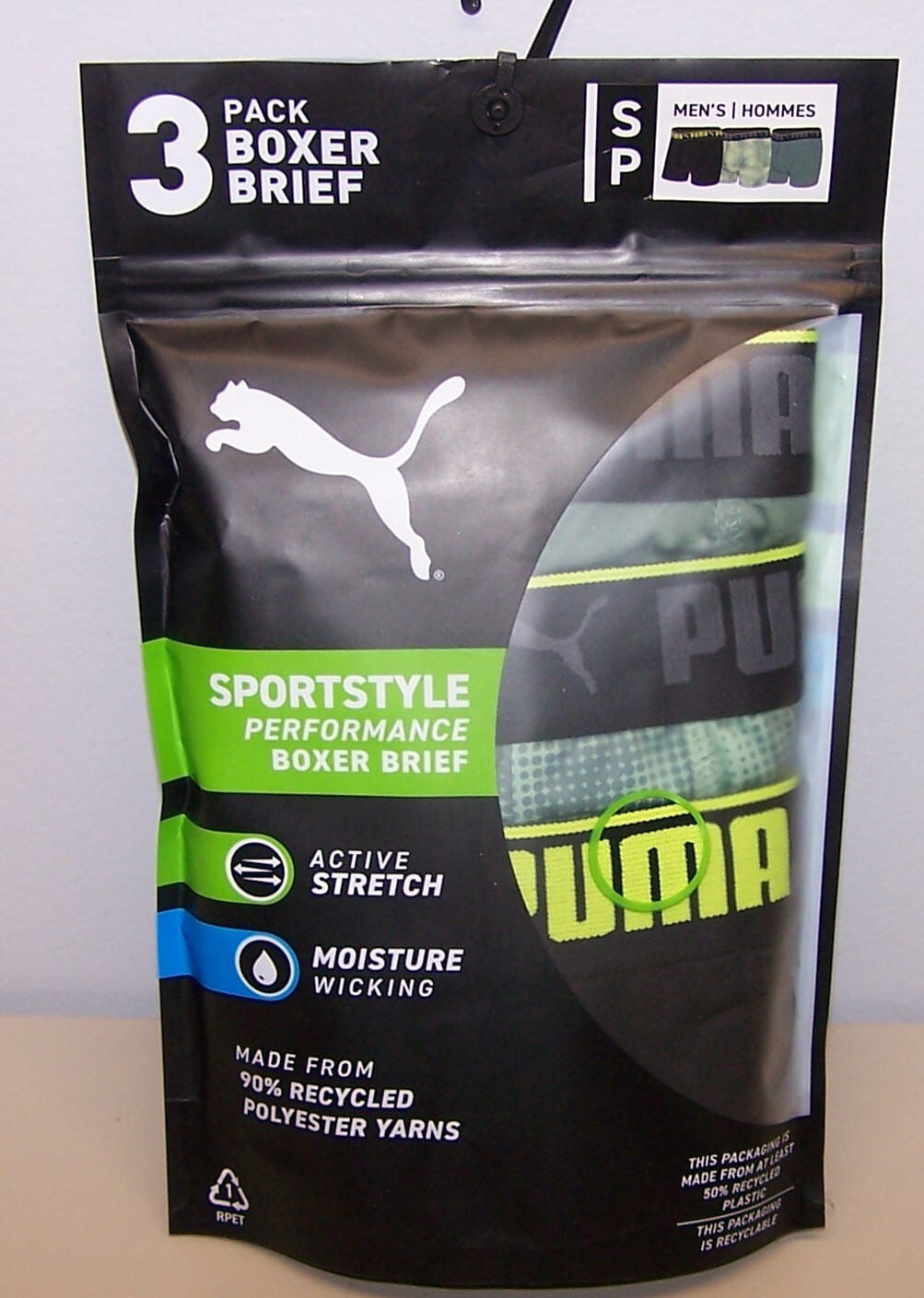 Size S/P 28-30 Men’s Puma Sport Style Performance Boxer Briefs 3 Pair