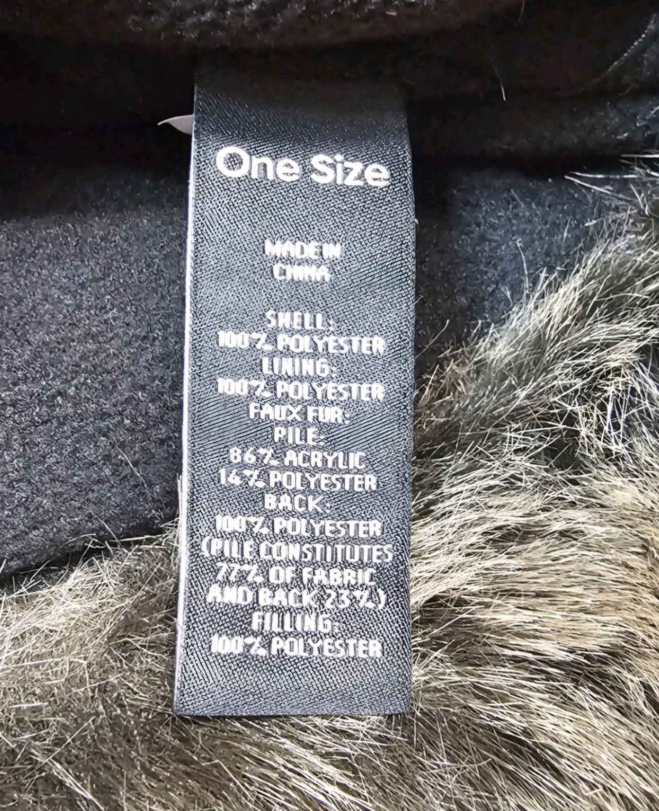 Trapper Hat Genuine Fur Trim Quilted Black with Brown Fur One Size