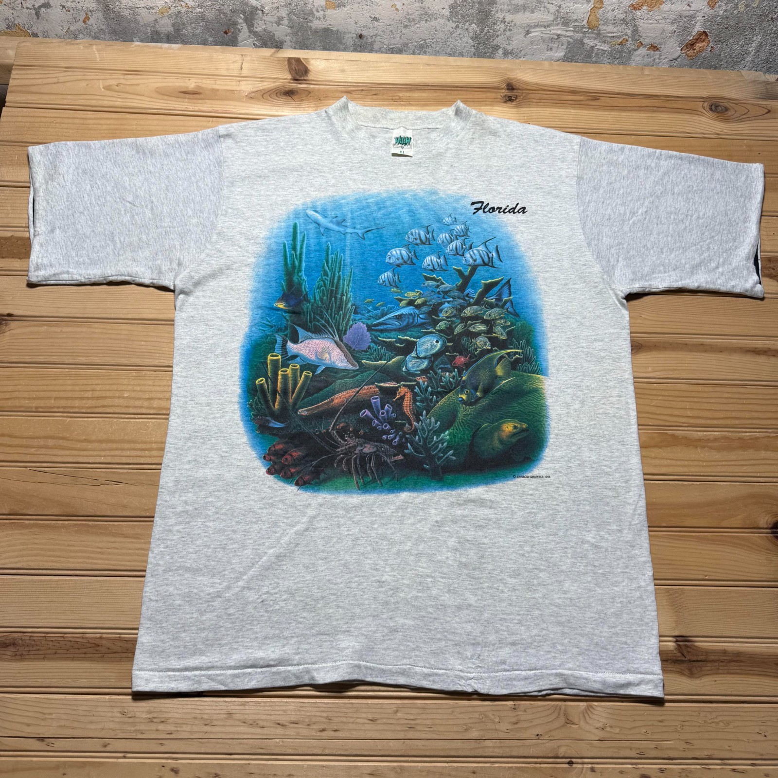 Vintage 1994 Florida Marine Life Ocean Coral Reef Graphic Souvenir T-Shirt – XL