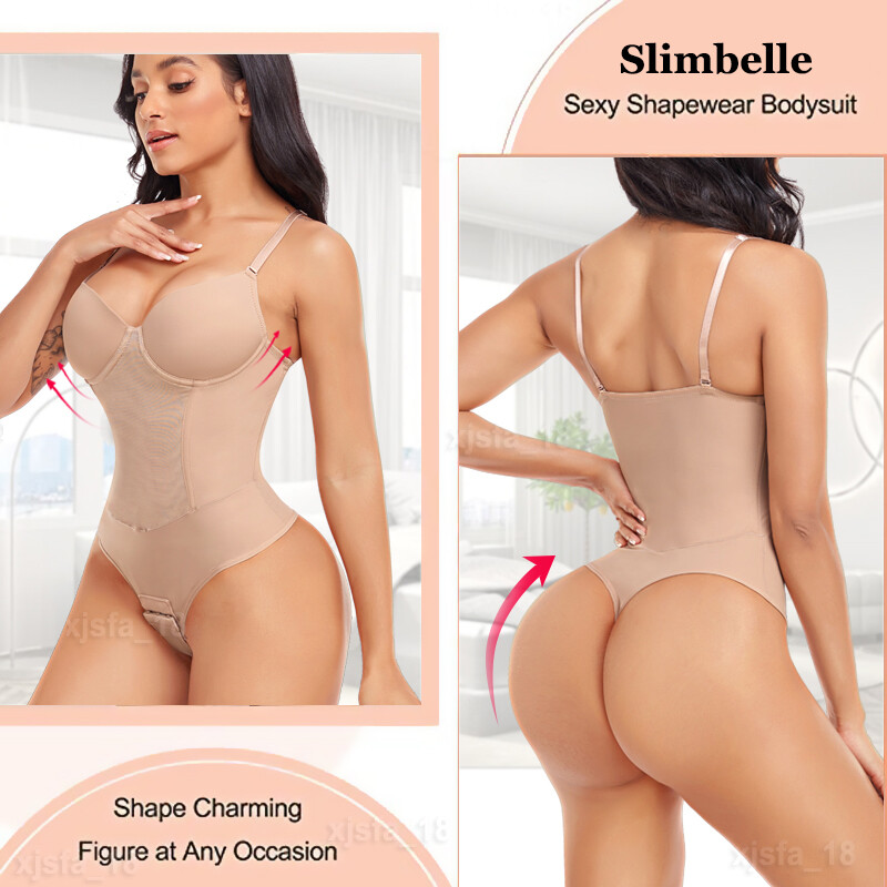 Women’s Seamless Full Body Shaper Bodysuit Tummy Slimming Built-in Bra Shapewear