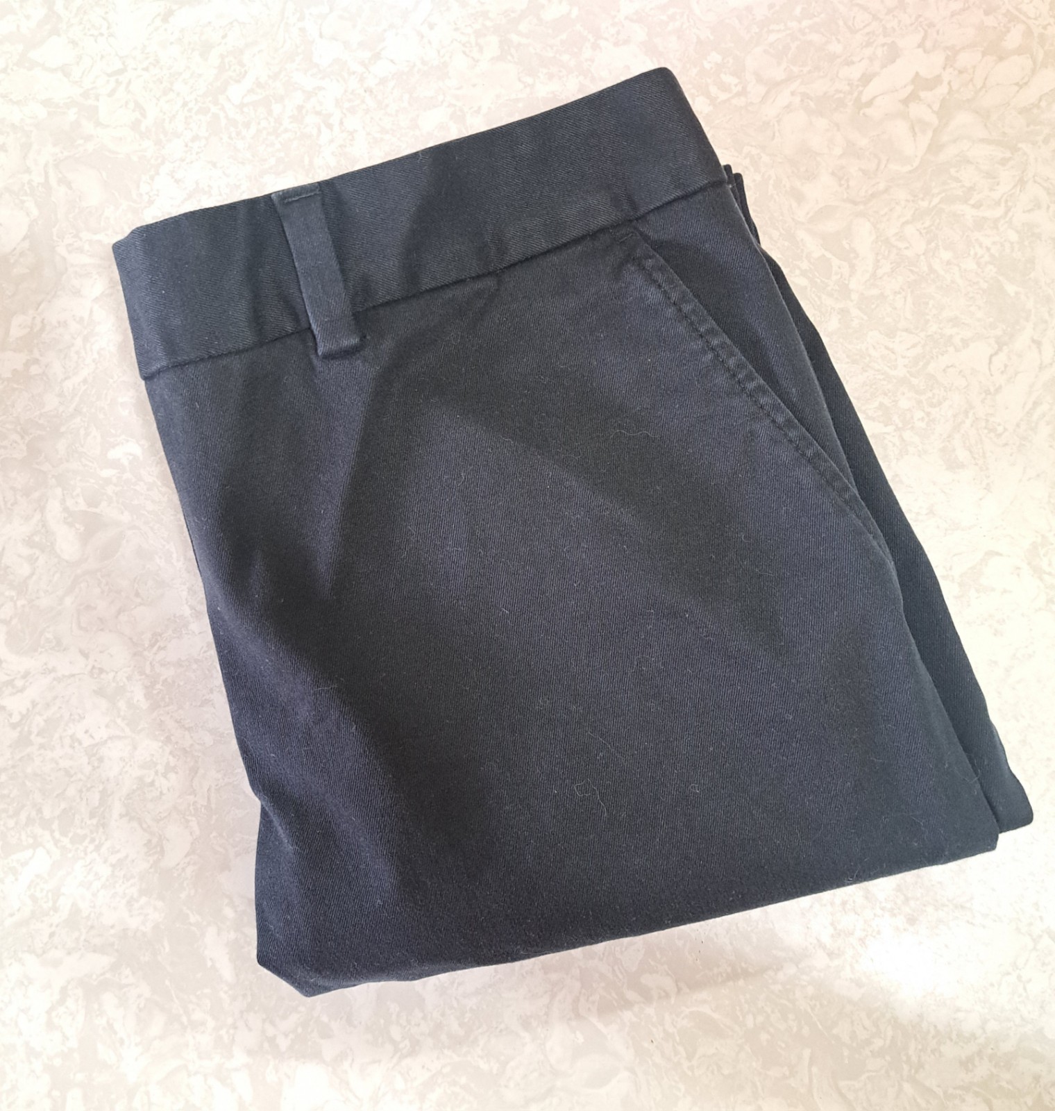 Sz 10 Lands End navy or black cotton straight leg pants