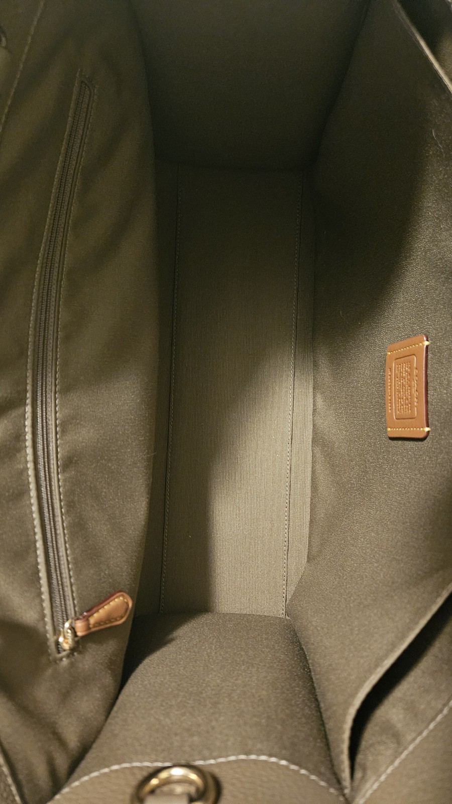 Coach Maggie Tote Bag Refined pebble leather dark stone