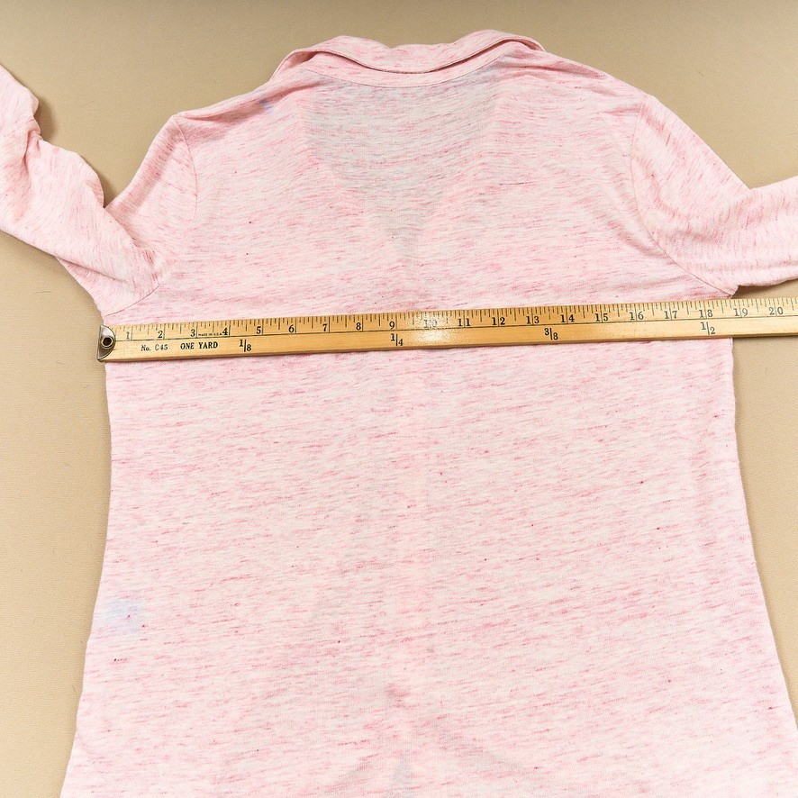 J McLaughlin Button Front Shirt Womens M Linen Spandex Knit Pink Collar