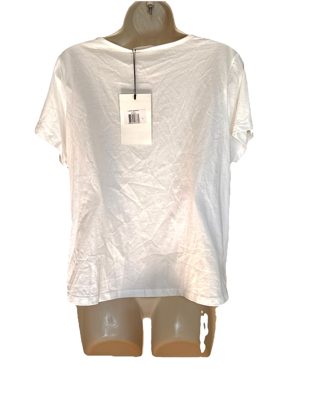 NWT Sezane Domingo Tee Size L White Cotton Tie Front Short Sleeve Top