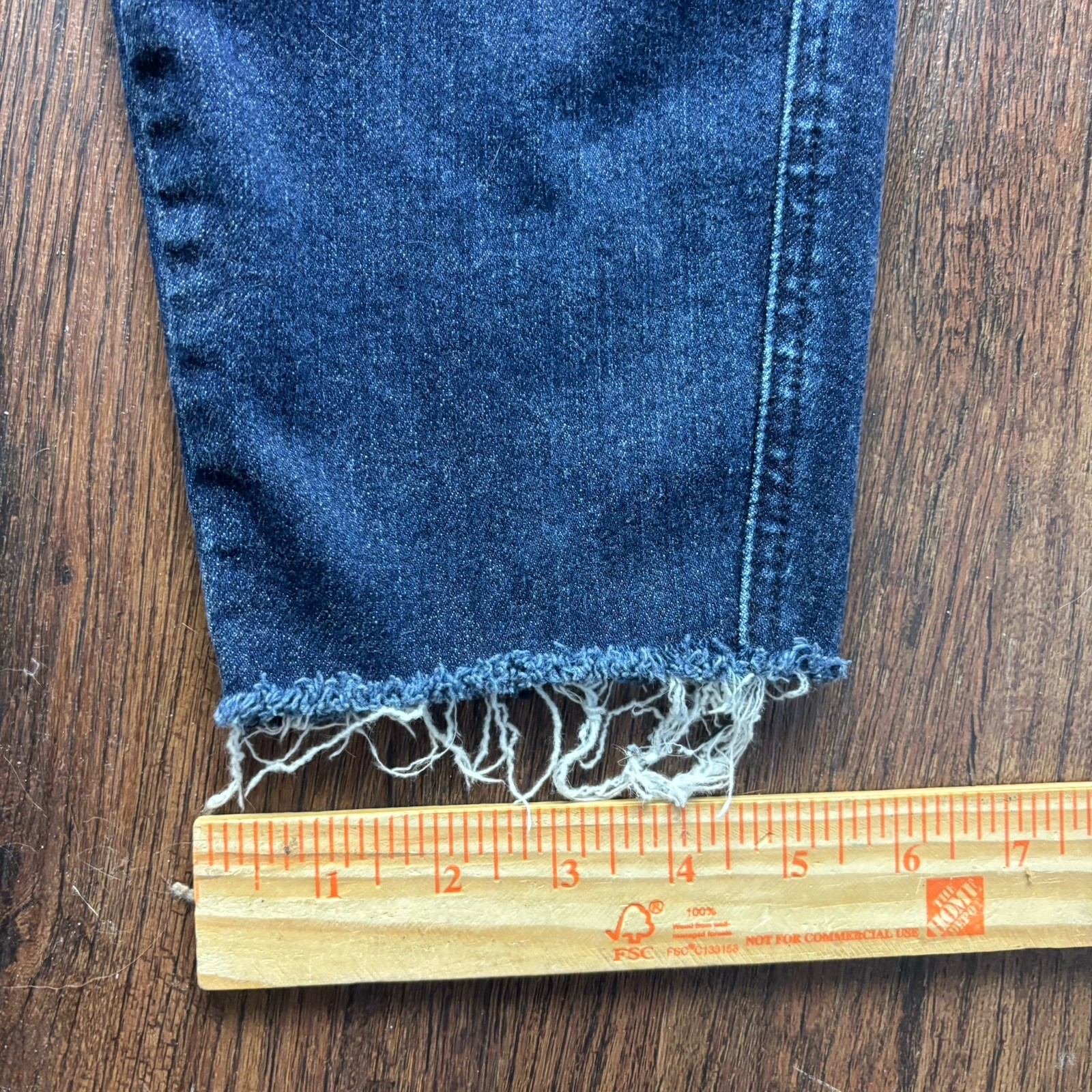 Judy Blue High Waist Control Top Straight Jeans Raw Hem Dark Wash Size 14W