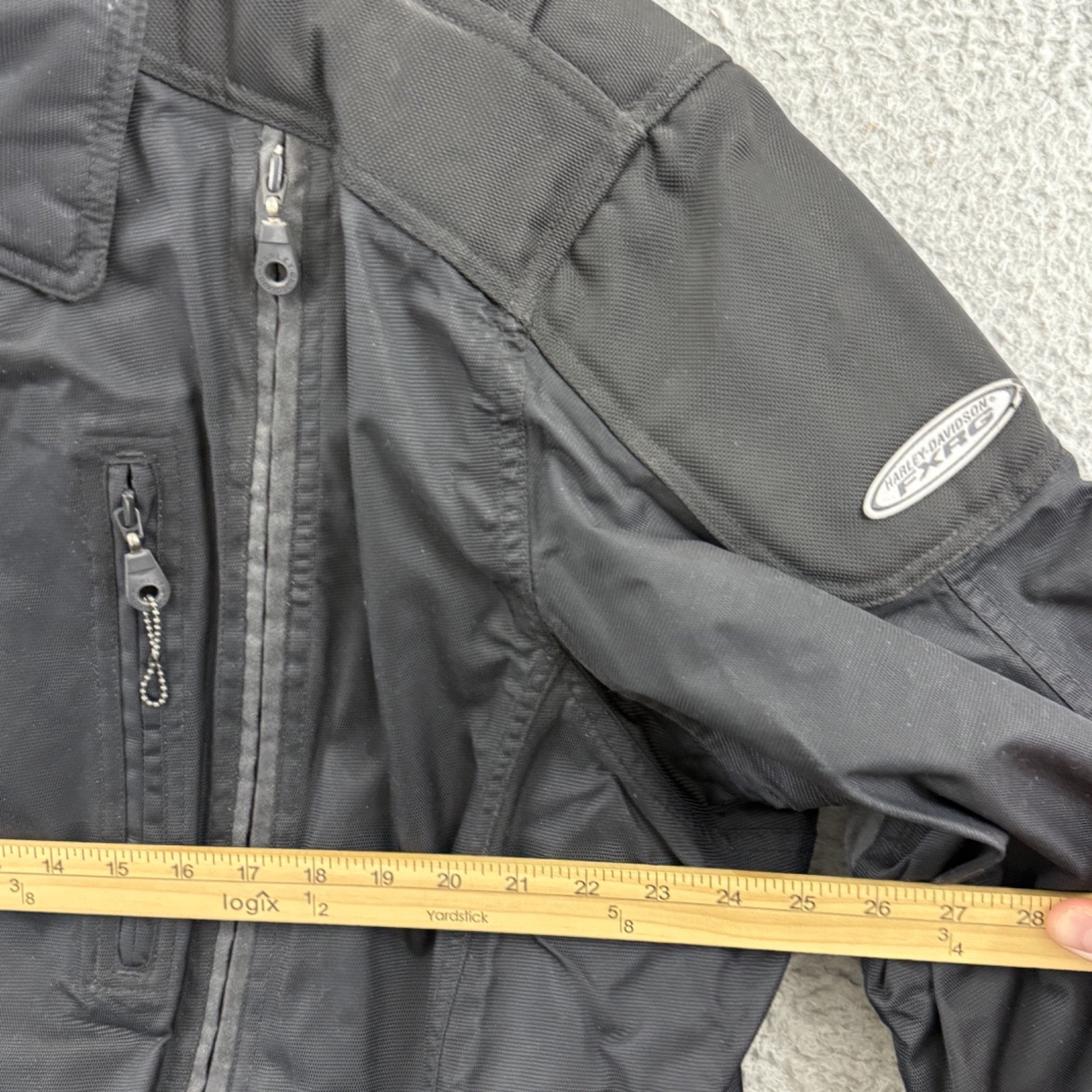 Vintage Harley Davidson FXRG Motorcycle Jacket Mens 2XL Black Biker Outdoor Zip