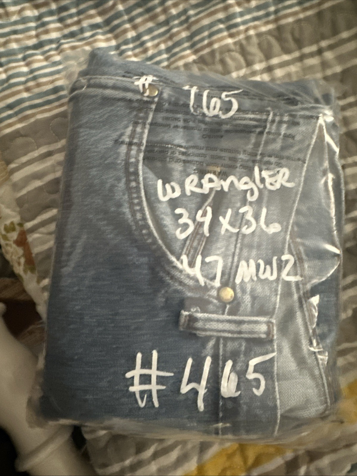 Wrangler 47MWZ Cowboy Cut Jeans Men’s 34×36 Blue Regular Fit Premium Denim #465