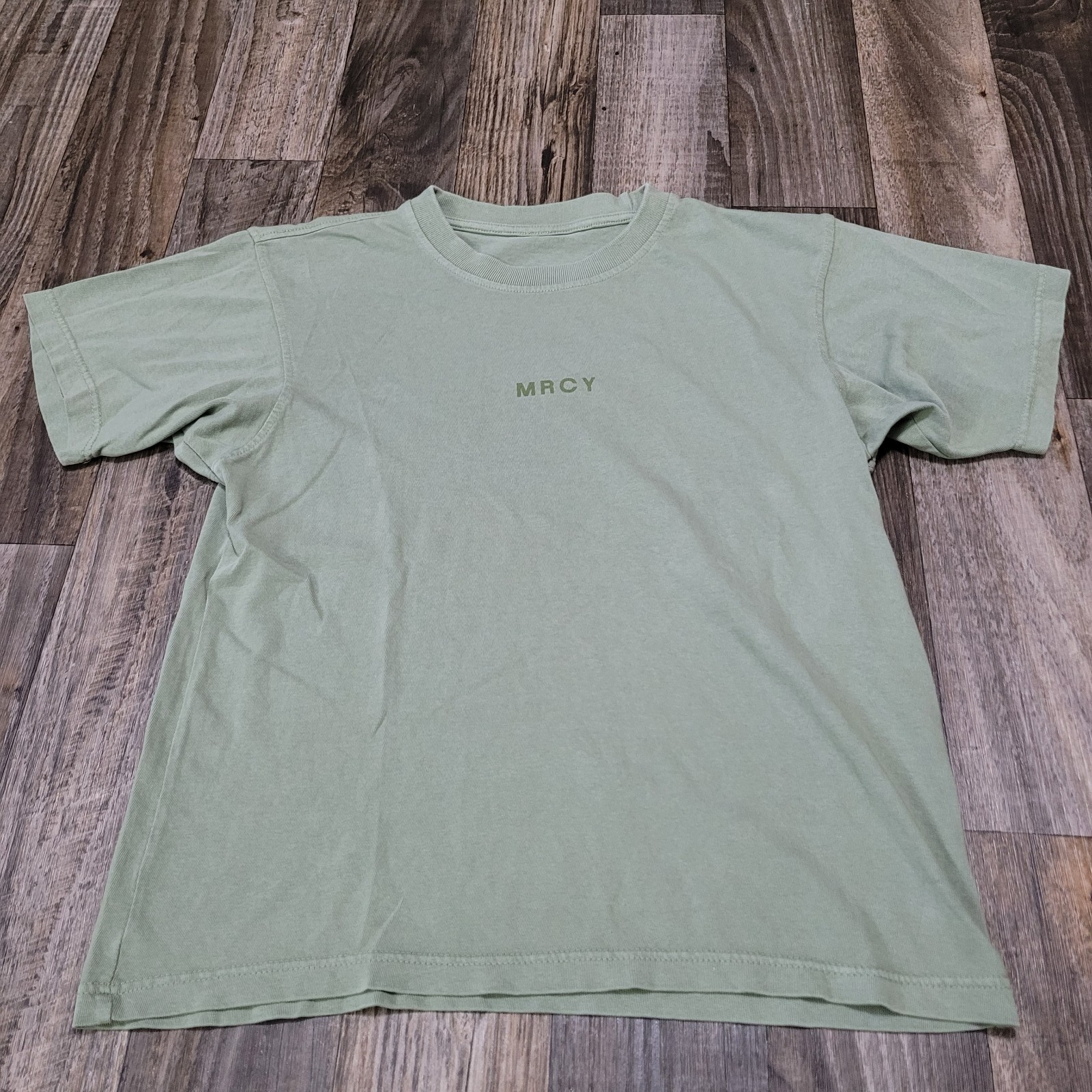 Mrcy Sage Green Tee AOH Brand Worship God Above All Things Sz Medium Mercy