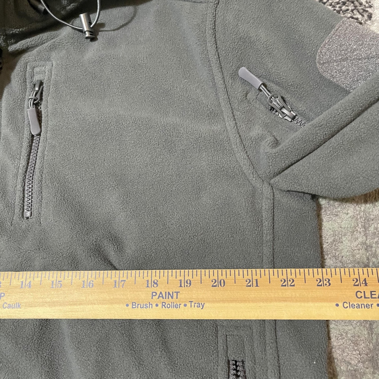 Tacvasen Tactical Fleece Jacket Men Large Gray Hooded Full Zip Military Gorpcore
