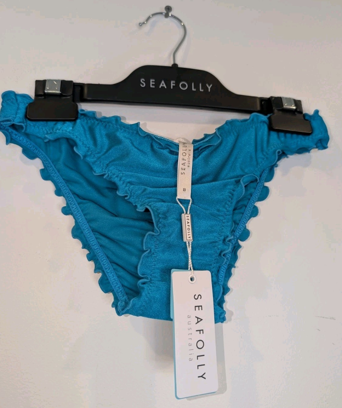 Seafolly Bikini Bottom Shimmer Hipster AU8 US4 New Tags Eden Blue RRP $64.95