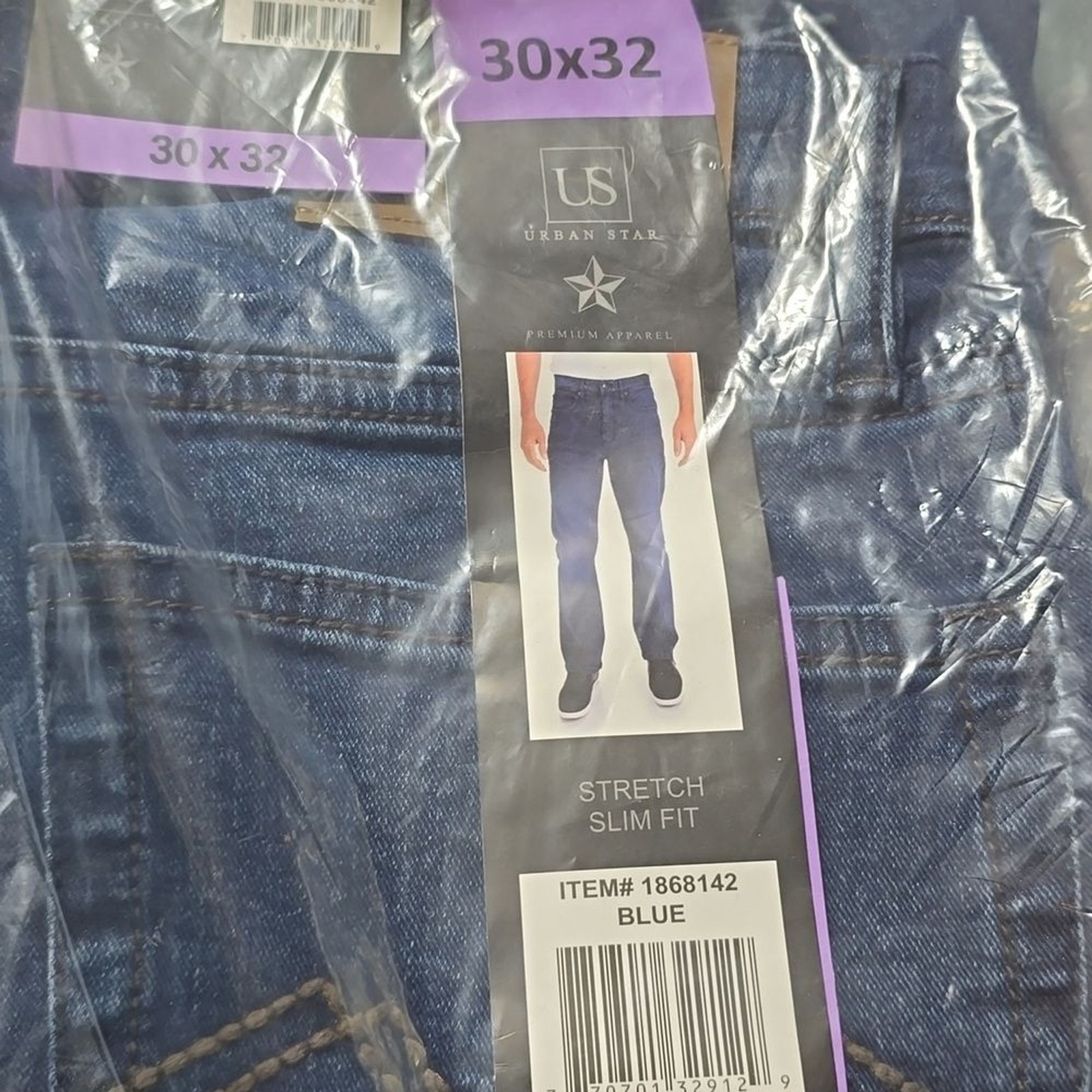 Urban Star Men’s Stretch Slim Fit Jeans 30 Dark Blue 1868142 New With Tags