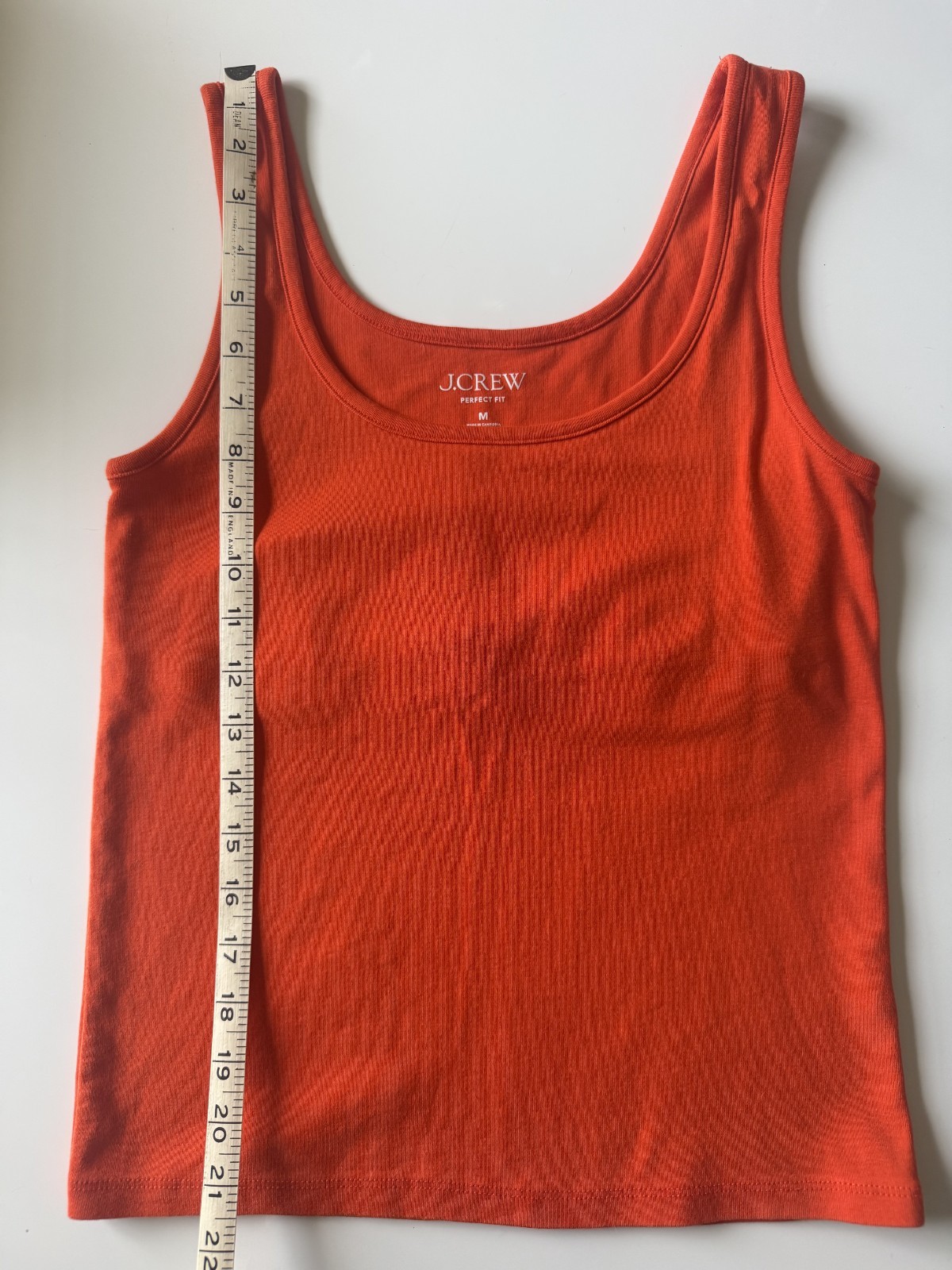 J. Crew Perfect Fit Womens Size M Tangerine Cotton Tank Top Stretch
