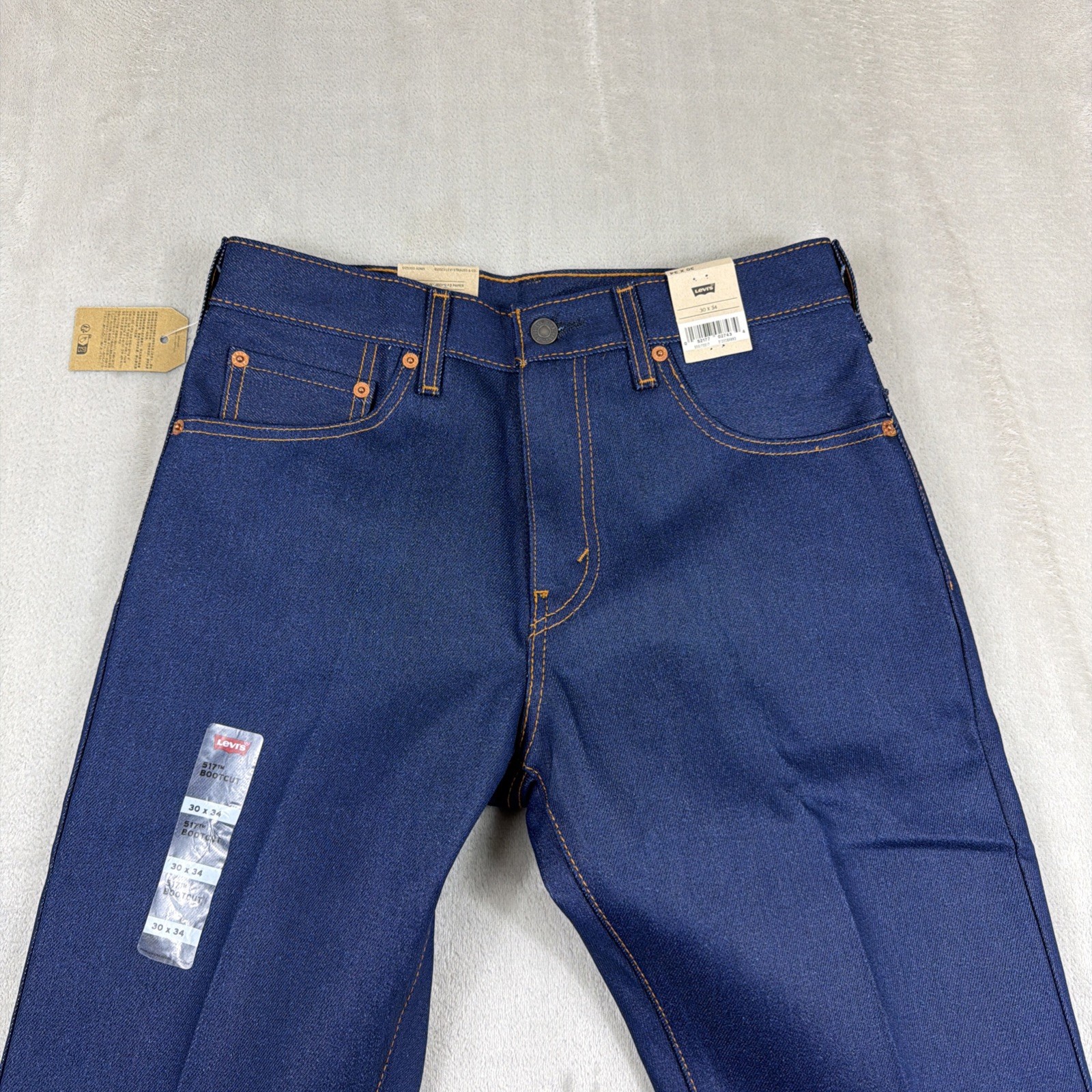 Levi’s 517 Bootcut Jeans Men’s Size 30×34 Blue Denim Cowboy Raw Wash Stretch