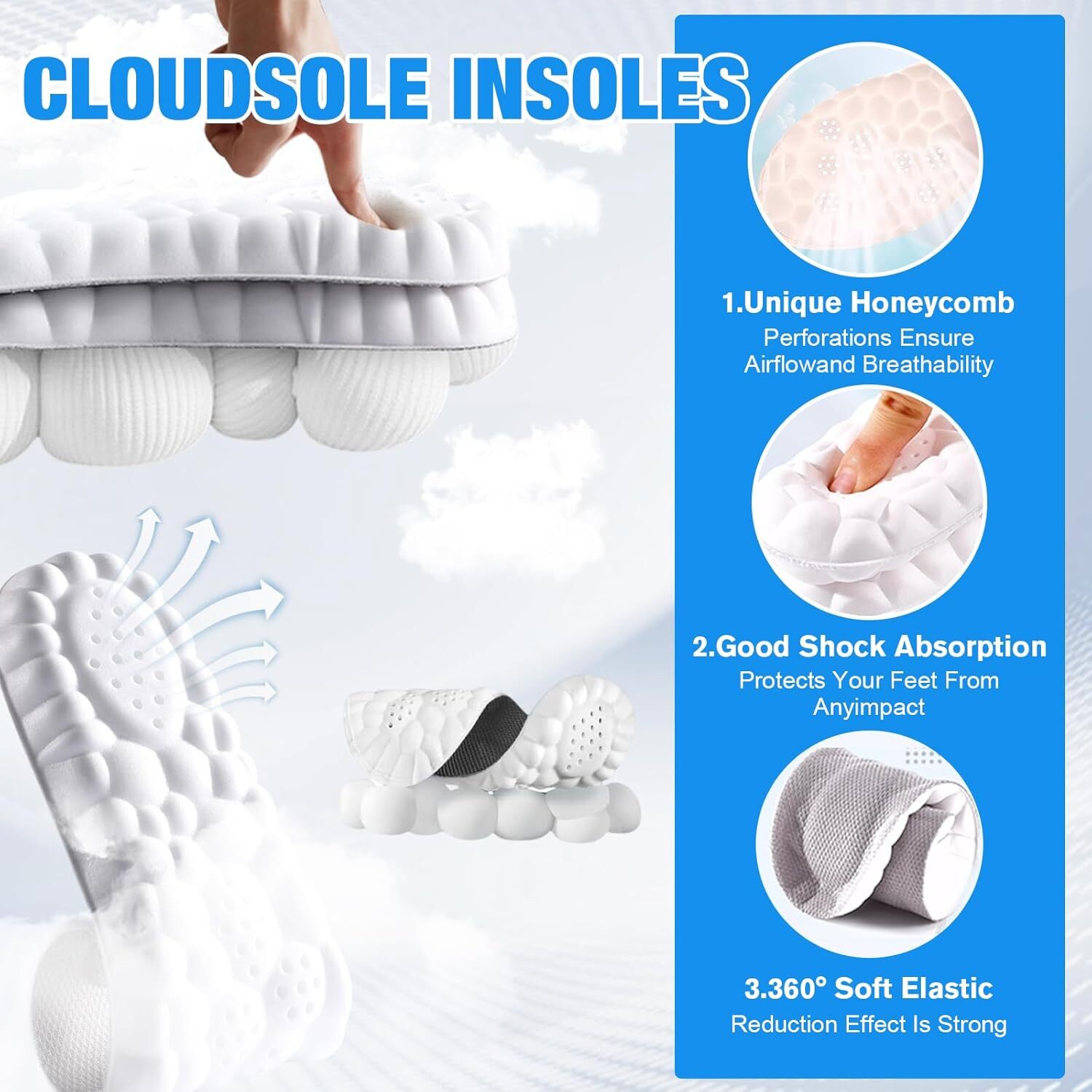 Shoe Insoles for Men Women Memory Foam Orthotic Shoe Inserts Sports Insoles USA