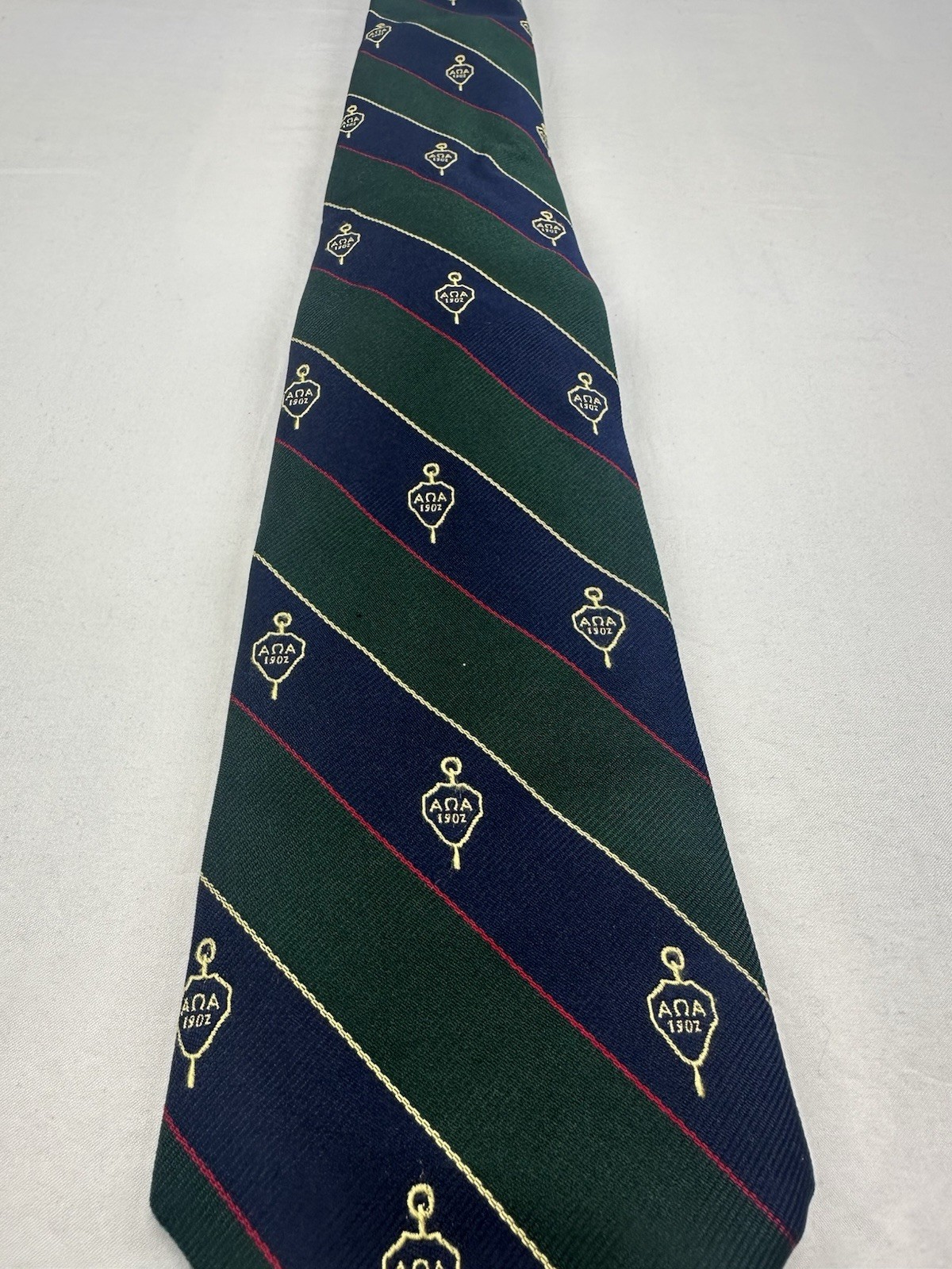 Vineyard Vines Custom Alpha Phi Alpha 1902 Fraternity stripe tie green