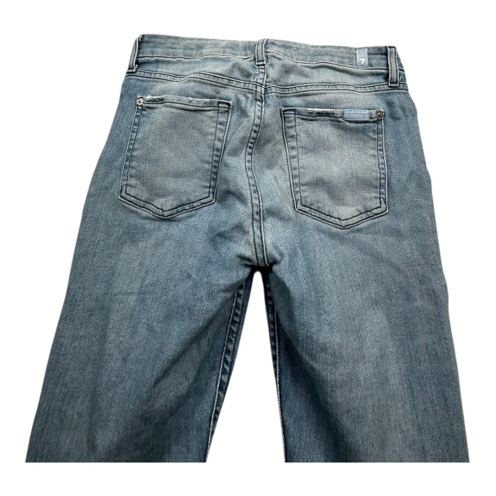 7 For All Mankind The Skinny Jeans Light Wash Distressed Size 28