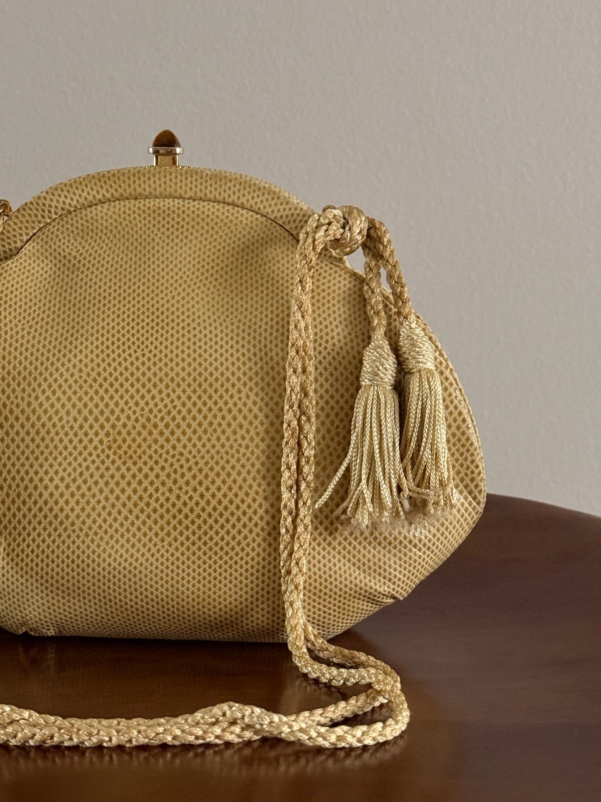 Vintage Judith Leiber Lizard Tiger Eye Evening Bag