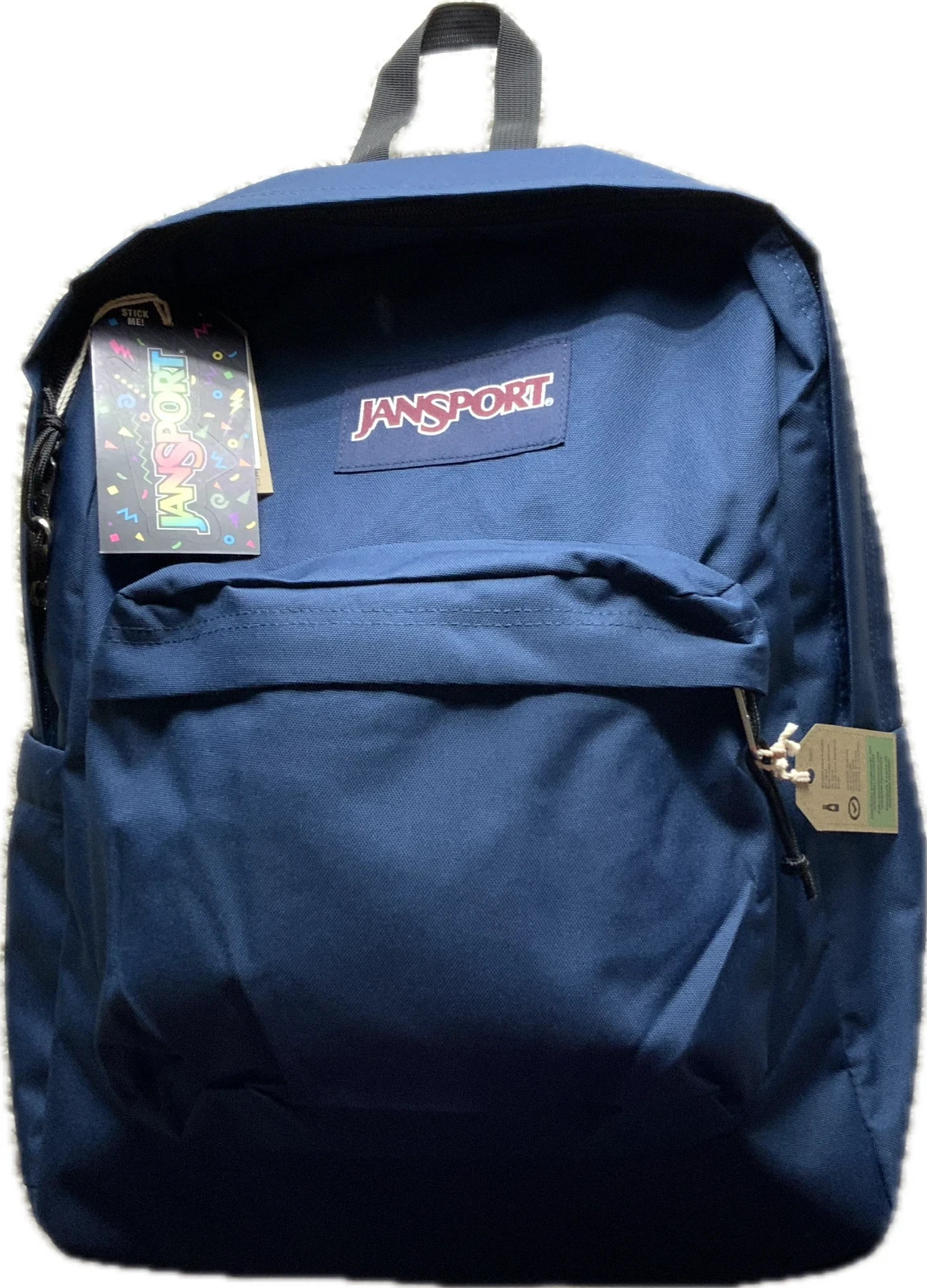 JanSport SuperBreak Backpack 26L Navy Blue School College Laptop Sleeve