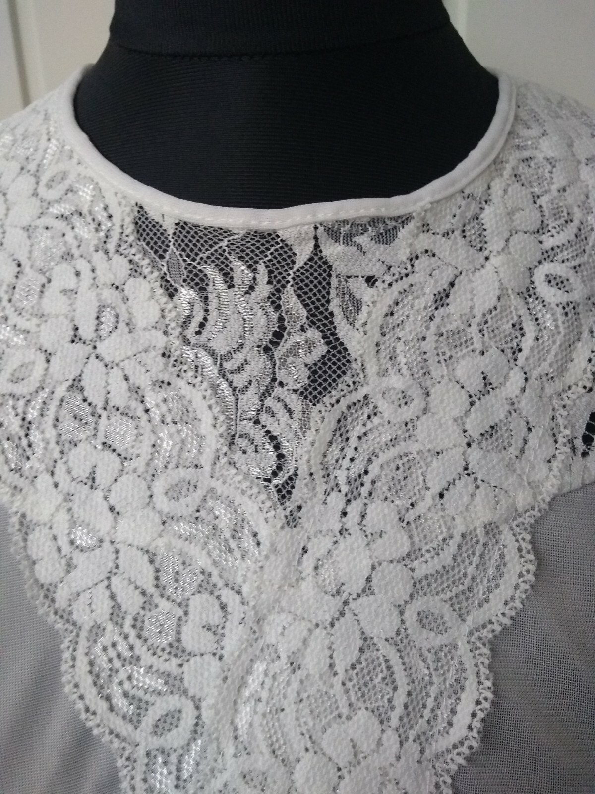 Primark Sleeveless Sheer Floaty Lacey Top Size 6 White Small Festival Rave Beach